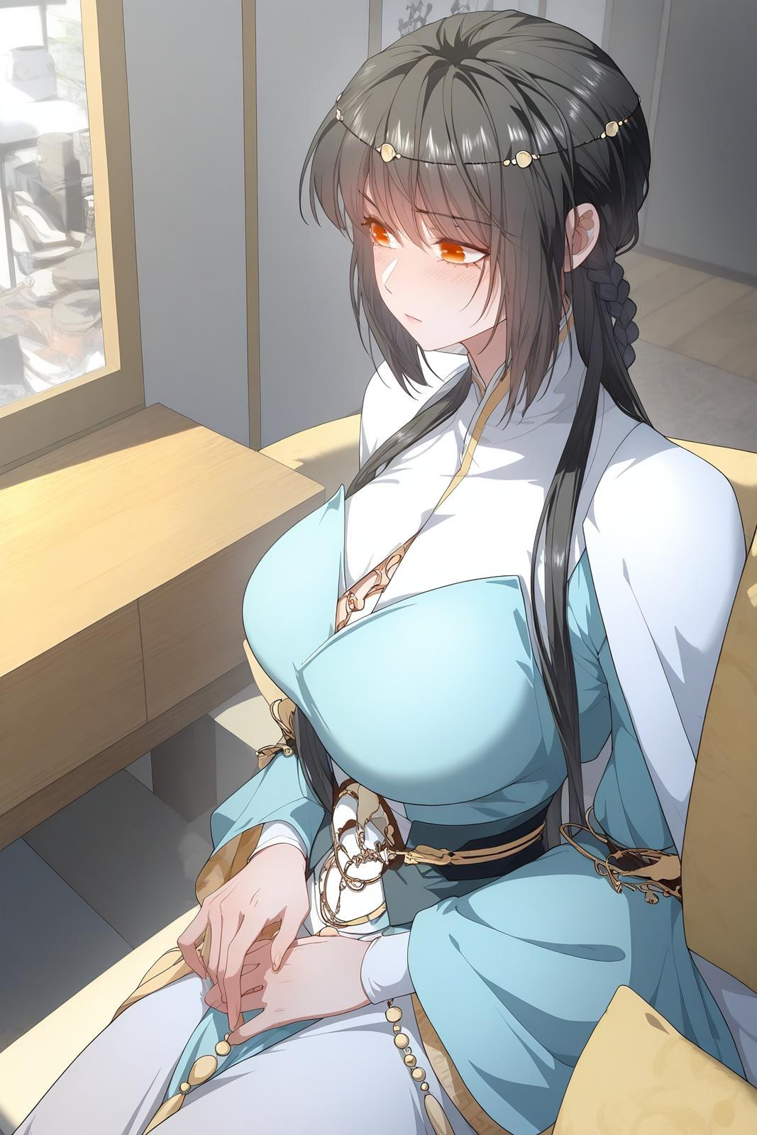 AI Generated Anime Girl - 秋无际：ถ่ายบนเตียงในชุดถุงน่องดำ โชว์จุดซ่อนเร้น 112P