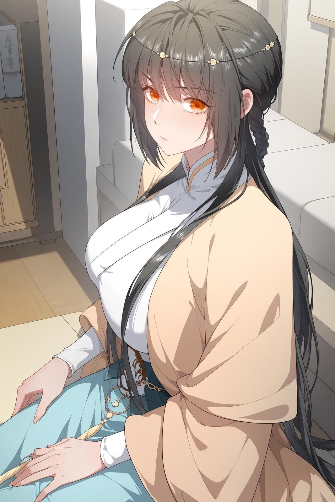 AI Generated Anime Girl - 秋无际：ถ่ายบนเตียงในชุดถุงน่องดำ โชว์จุดซ่อนเร้น 112P