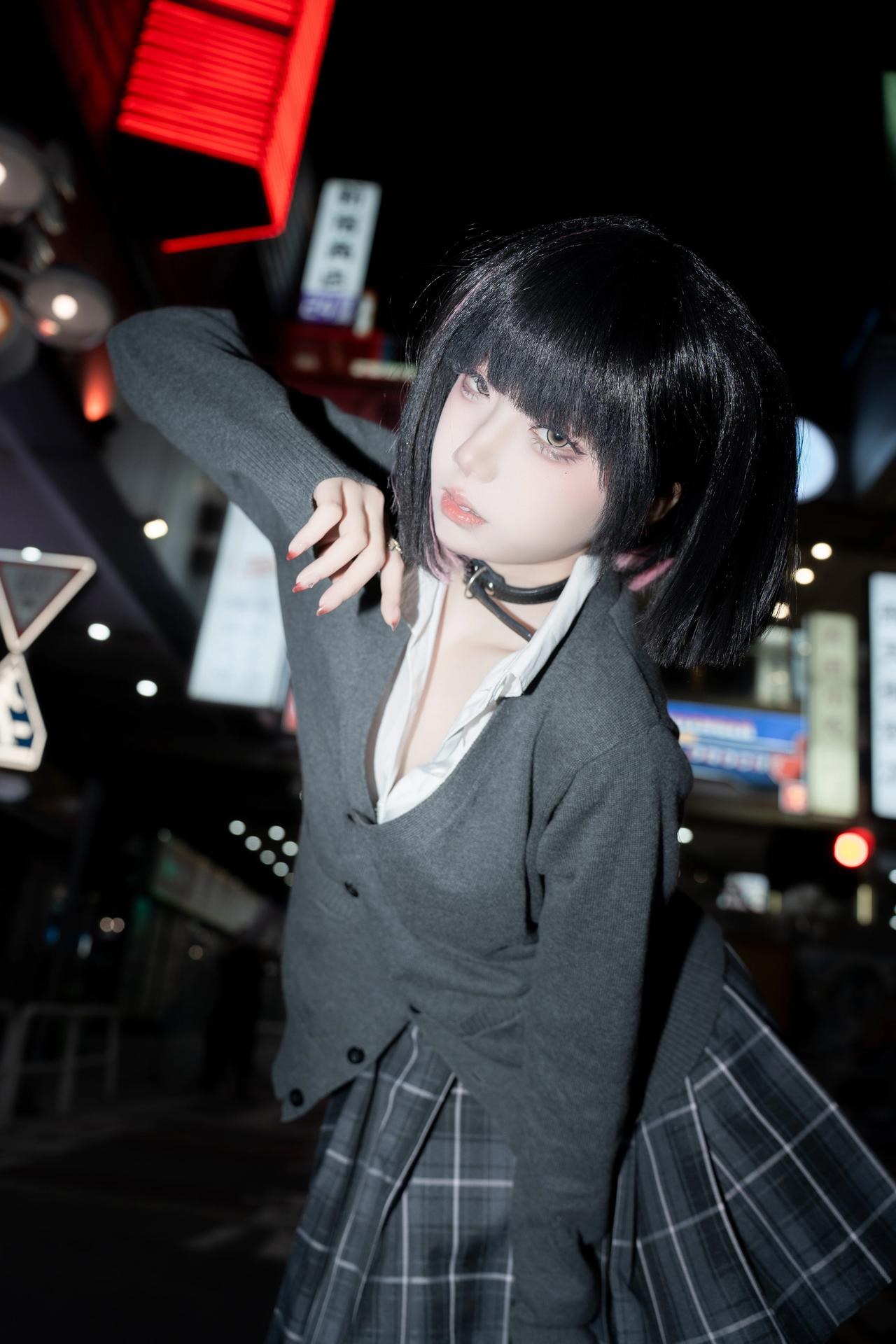 [写真] 纸悦Etsu_ko - 请多关照：夜街JK校服黑丝美腿 45P