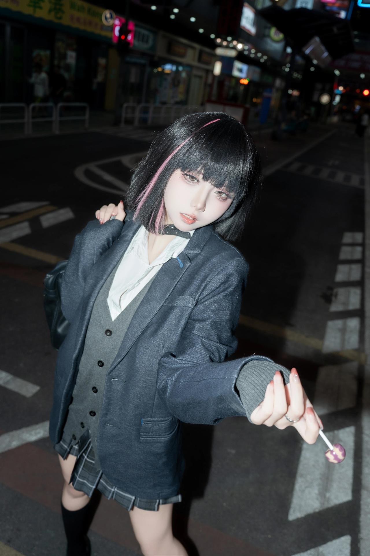 [写真] 纸悦Etsu_ko - 请多关照：夜街JK校服黑丝美腿 45P