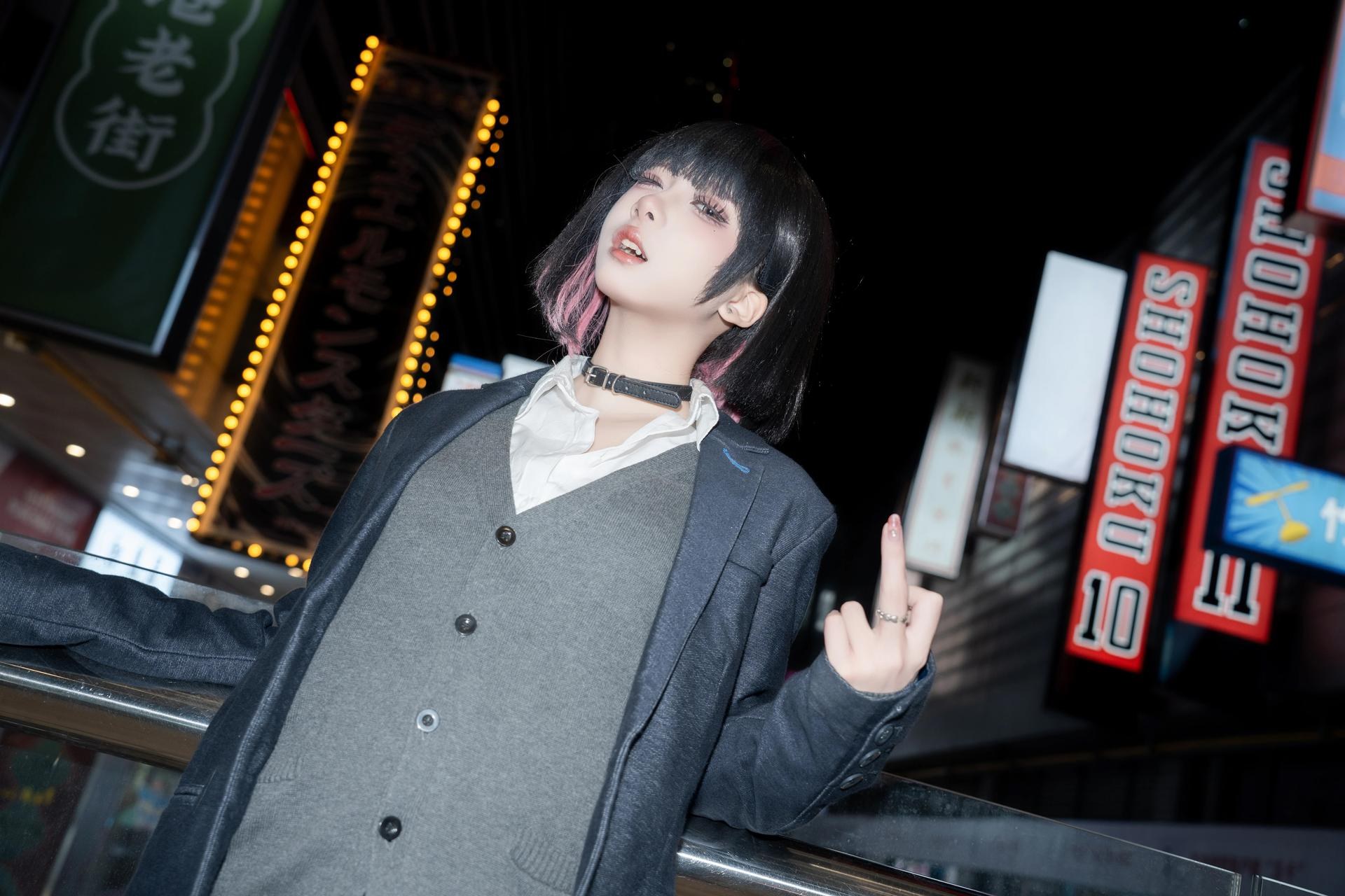 [写真] 纸悦Etsu_ko - 请多关照：夜街JK校服黑丝美腿 45P