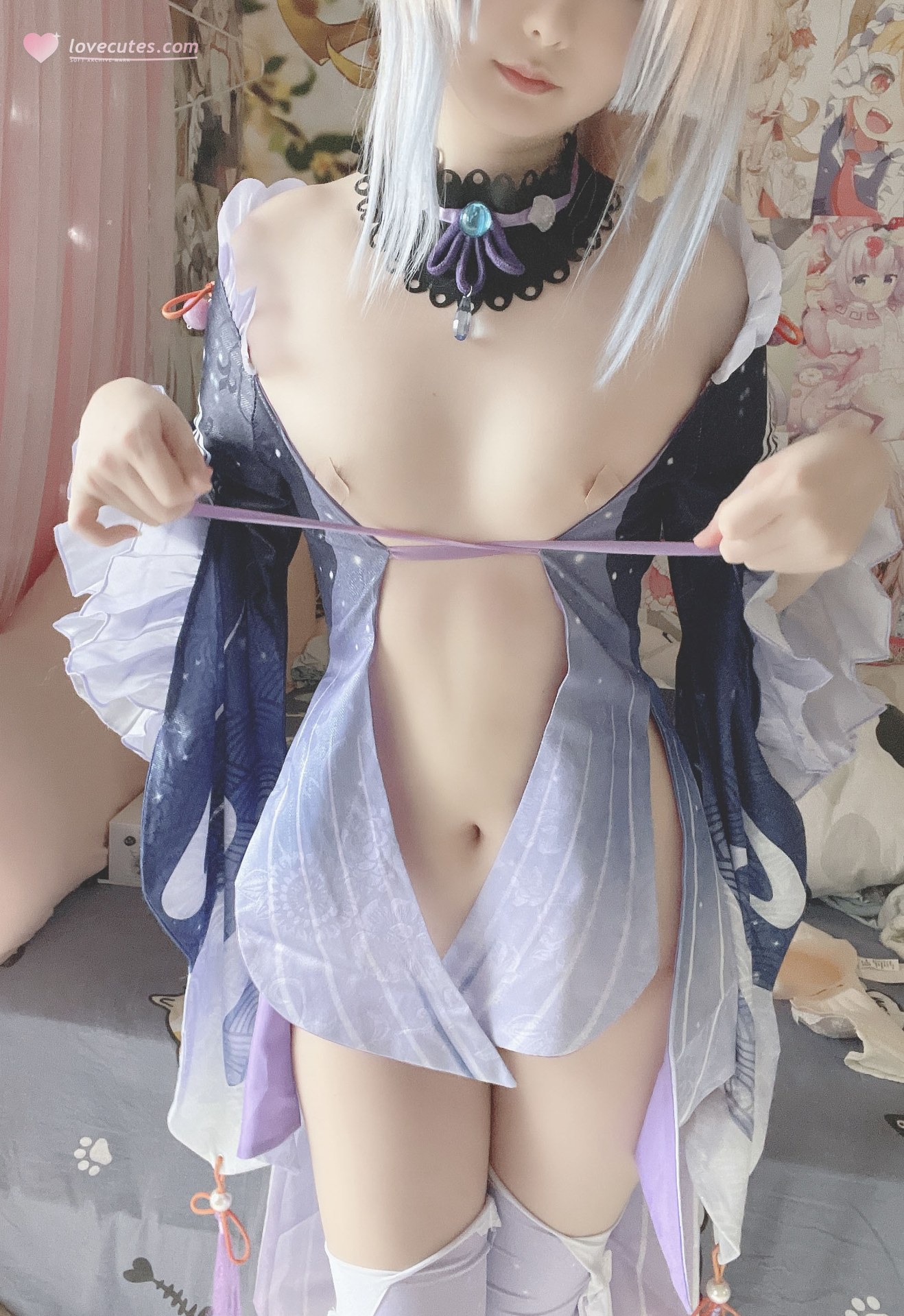 [cosplay] 习呆呆 - 珊瑚宫心海：白丝露点大尺度还原 19P1V