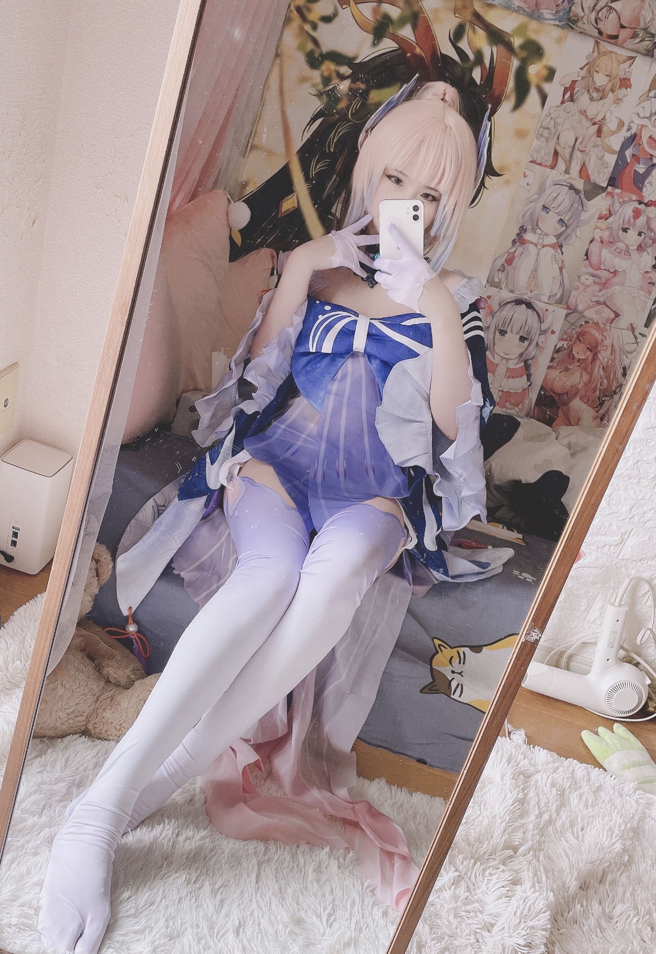 [cosplay] 习呆呆 - 珊瑚宫心海：白丝露点大尺度还原 19P1V