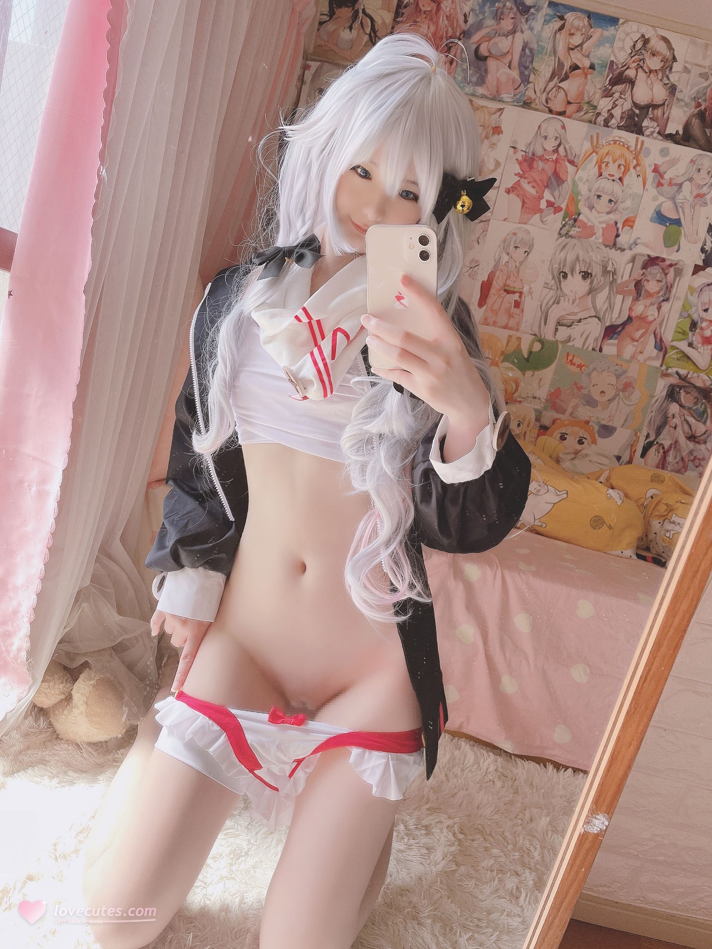 [cosplay] 习呆呆 - 神乐七奈：白发露点大尺度还原 26P