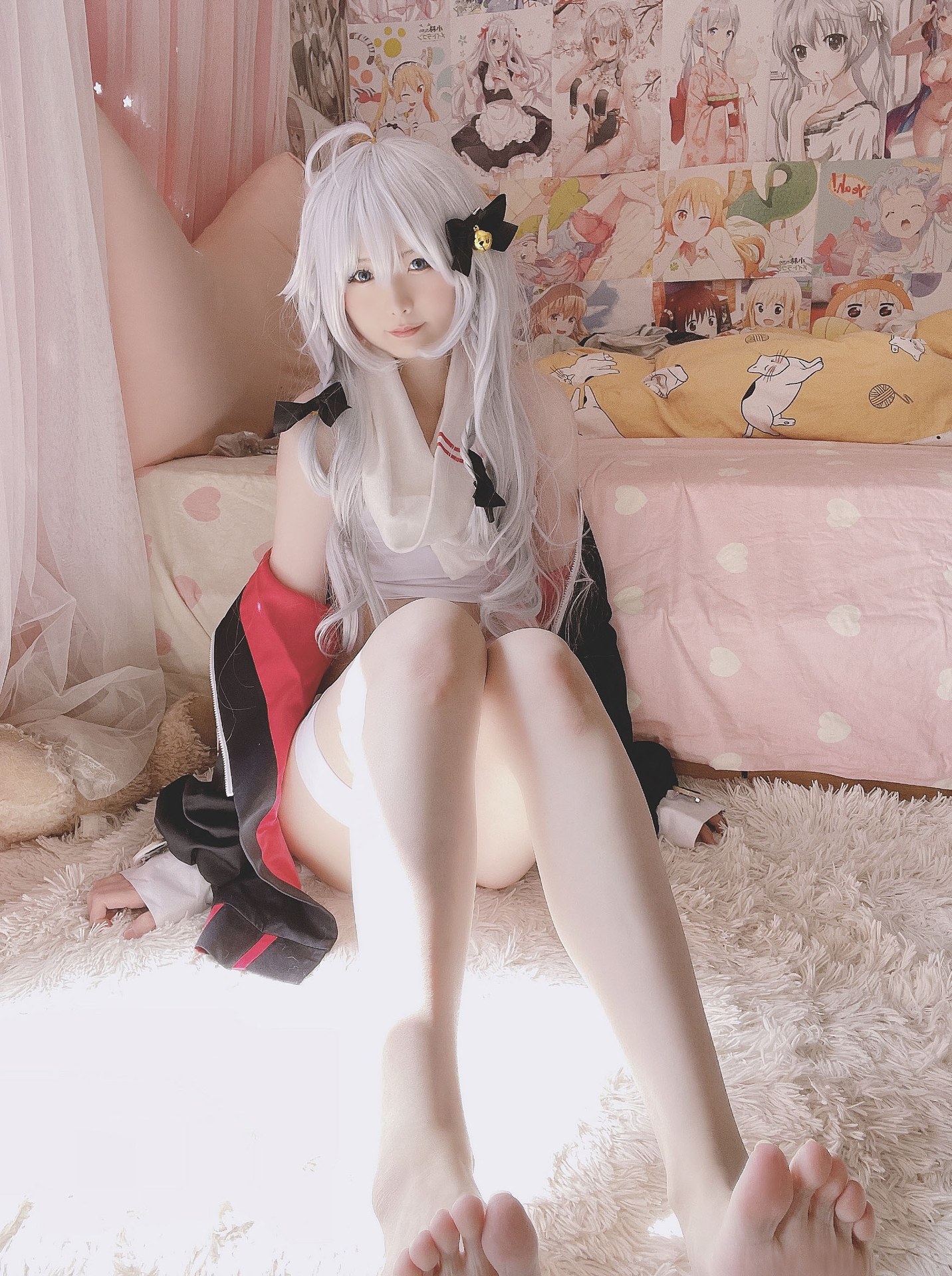 [cosplay] 习呆呆 - 神乐七奈：白发露点大尺度还原 26P
