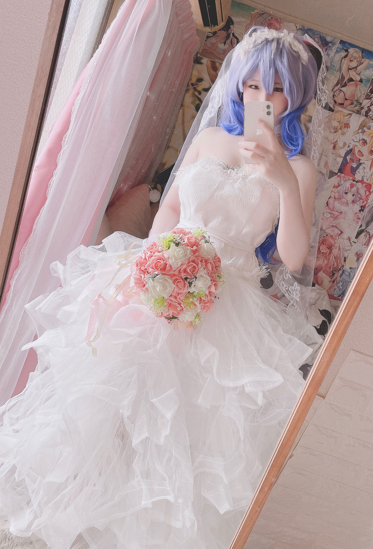 [cosplay] 习呆呆 - 花嫁甘雨：婚纱露点大尺度还原 28P2V
