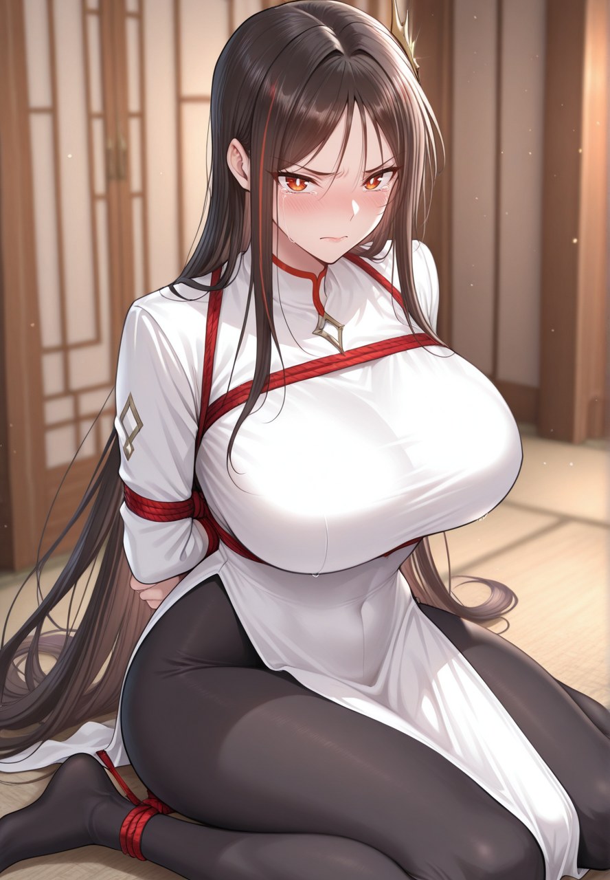 AI Generated Anime Girl - 金木兰：白丝床拍露穴 121P