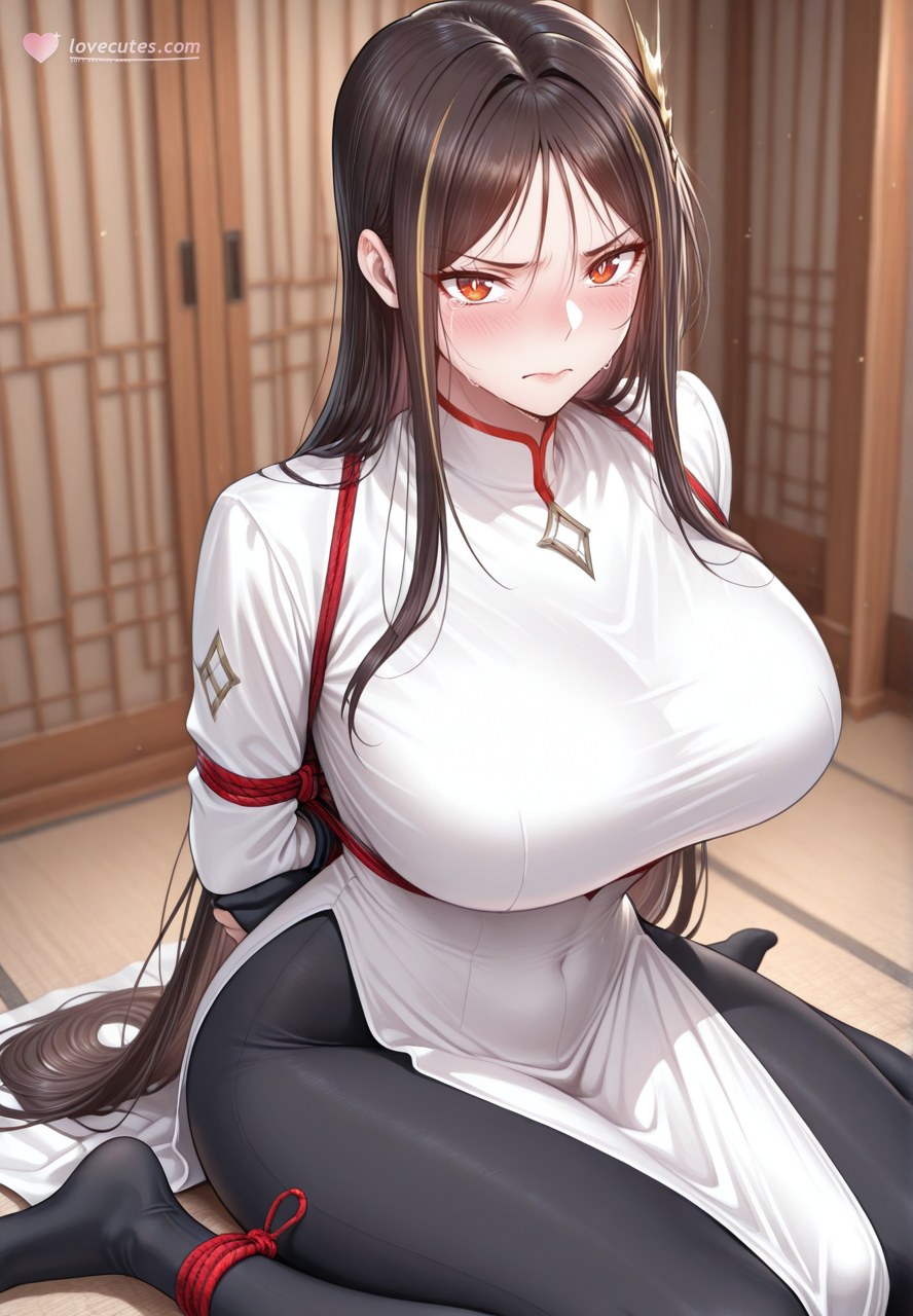 AI Generated Anime Girl - 金木兰：白丝床拍露穴 121P