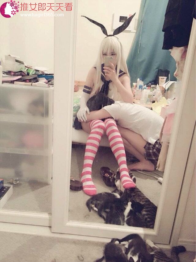 [cosplay] 习呆呆 - 岛风：白丝露点还原 8P