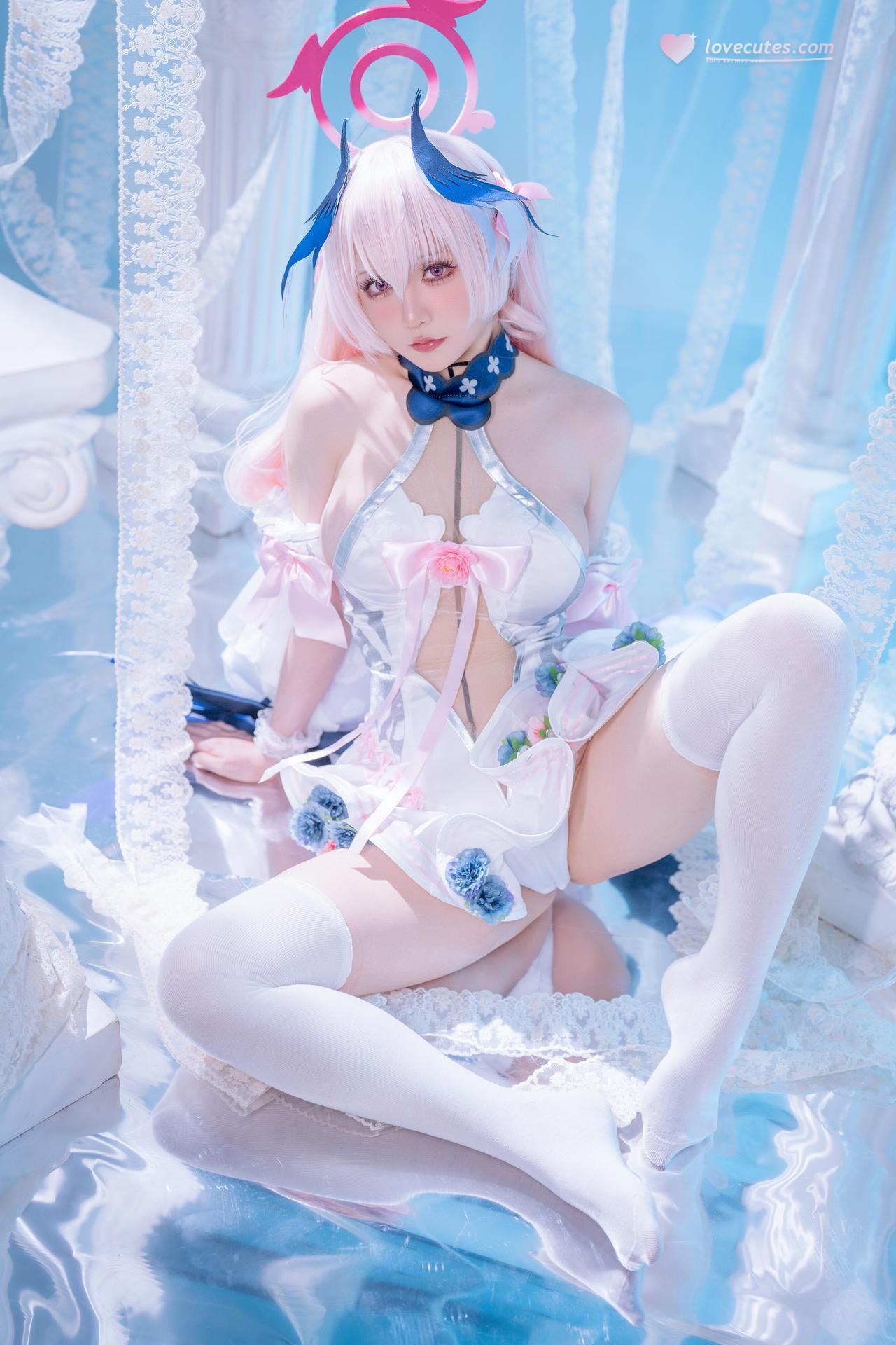 [cosplay] 星之迟迟Hoshilily - 蔚蓝档案 下江小春：修女制服白丝 47P