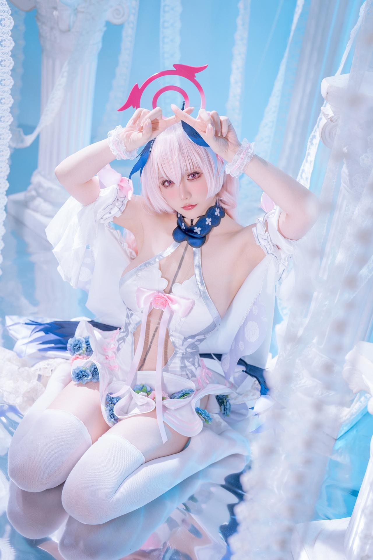 [cosplay] 星之迟迟Hoshilily - 蔚蓝档案 下江小春：修女制服白丝 47P