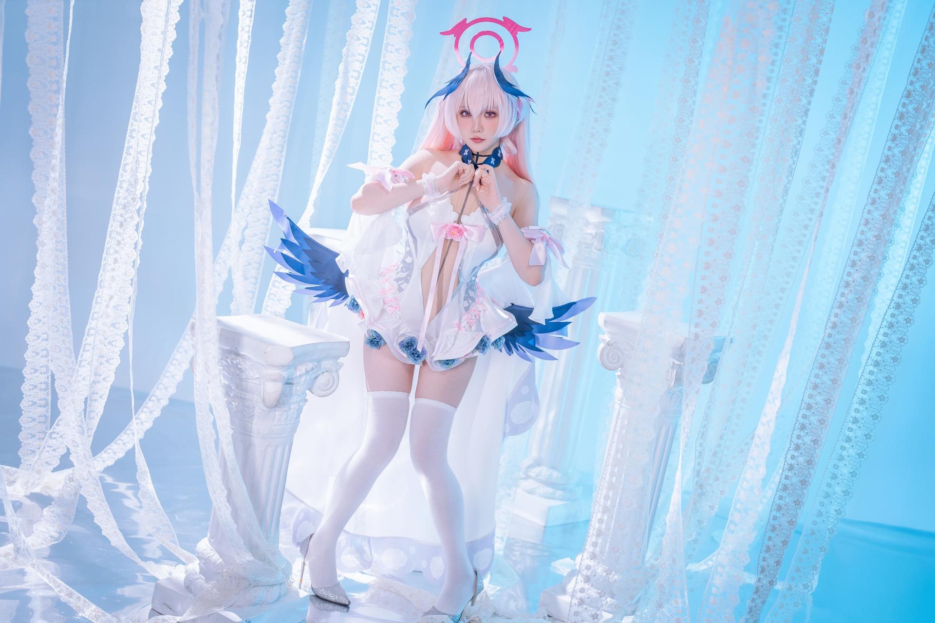 [cosplay] 星之迟迟Hoshilily - 蔚蓝档案 下江小春：修女制服白丝 47P