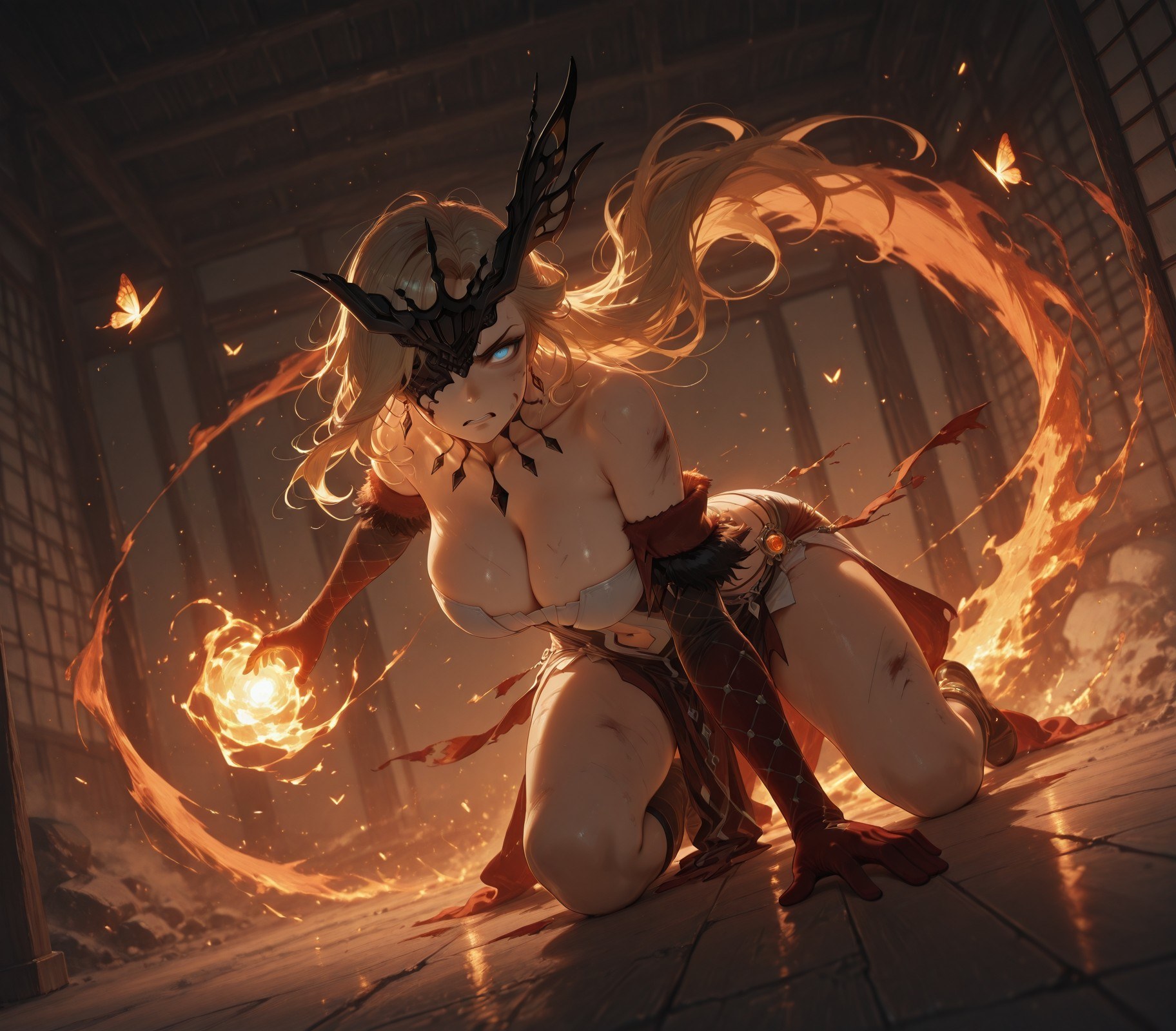 AI Generated Anime Girl - 원신 여사：레이스 란제리 타이트 의상 백호 302P
