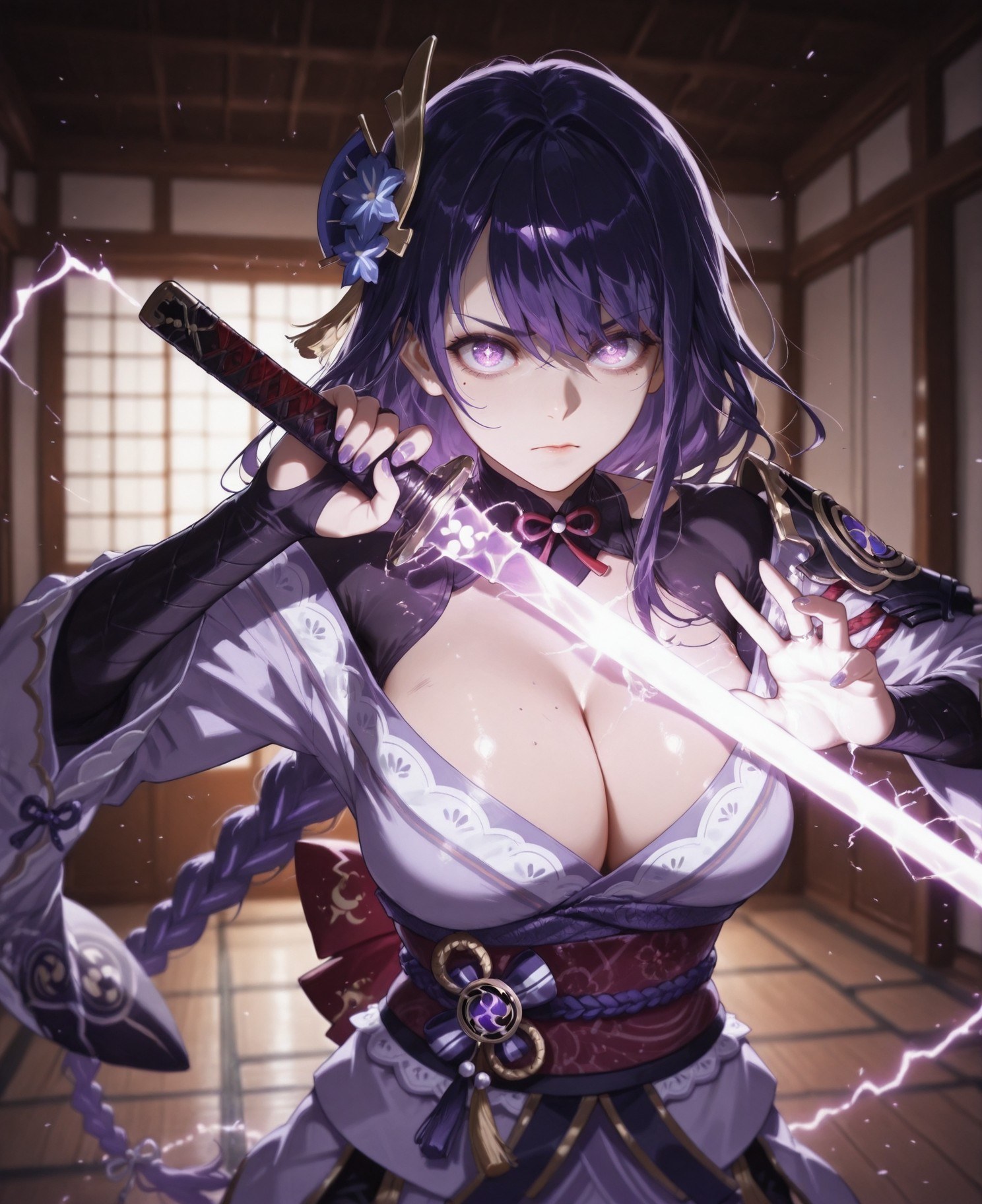 AI Generated Anime Girl - 원신 여사：레이스 란제리 타이트 의상 백호 302P
