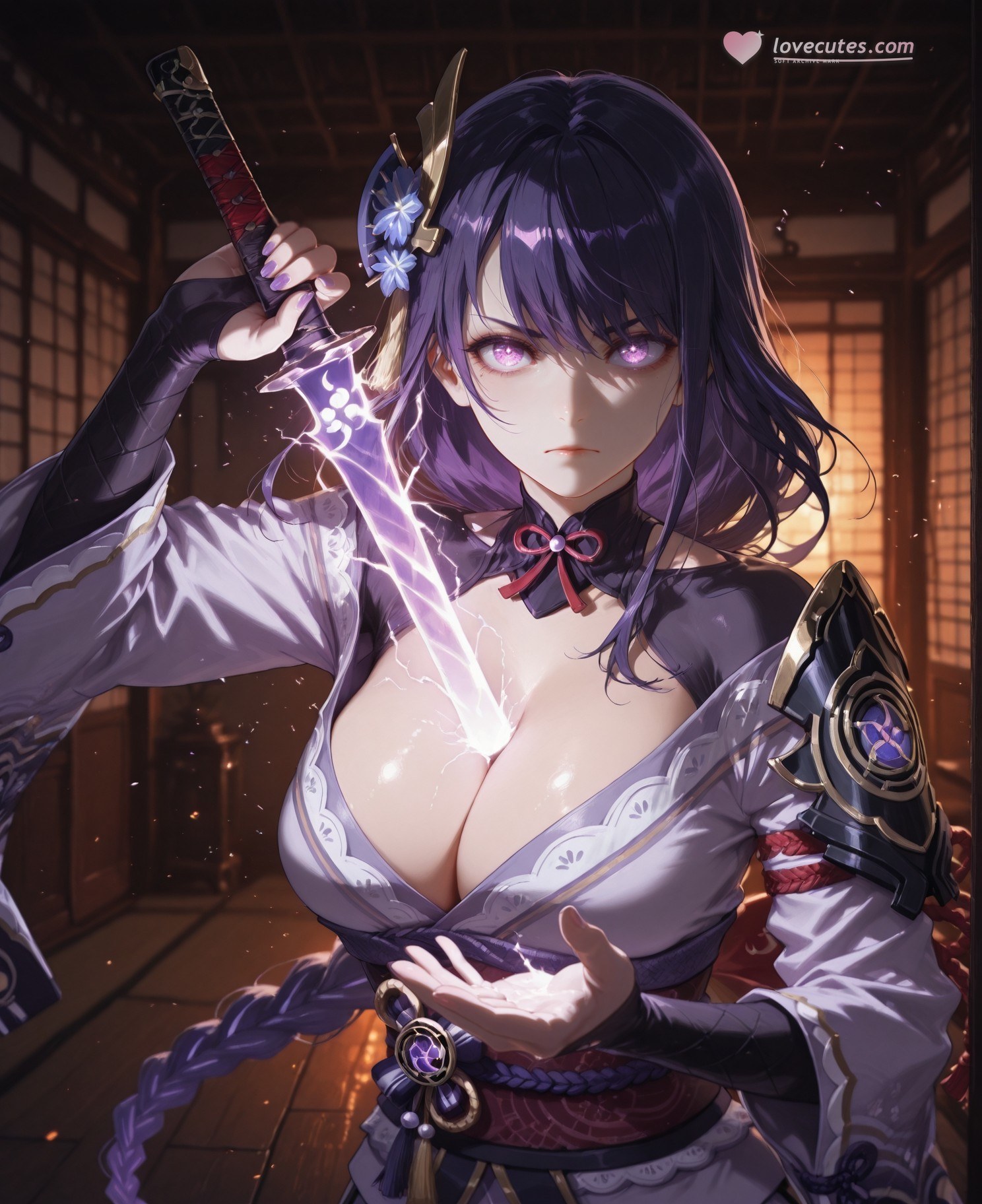 AI Generated Anime Girl - 원신 여사：레이스 란제리 타이트 의상 백호 302P