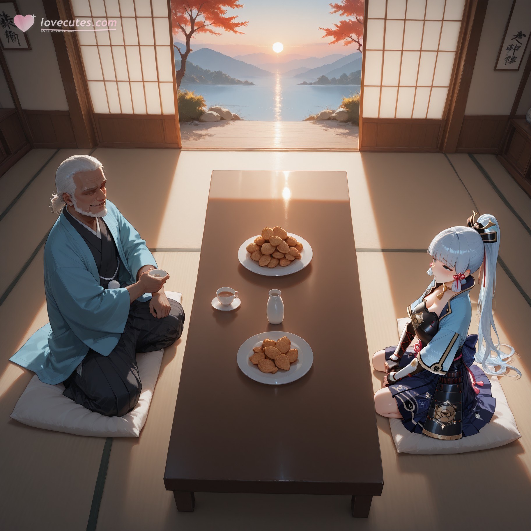 AI Generated Anime Girl - 原神 神里绫华 NTR Vol.1：黑丝蕾丝内衣 87P