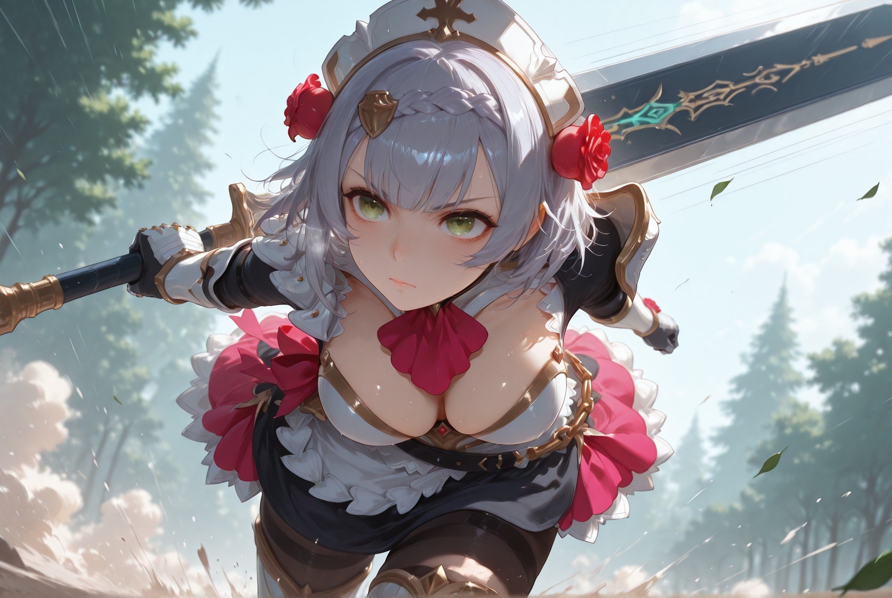 AI Generated Anime Girl - 原神 诺艾尔、优菈合集：护士装白丝 257P