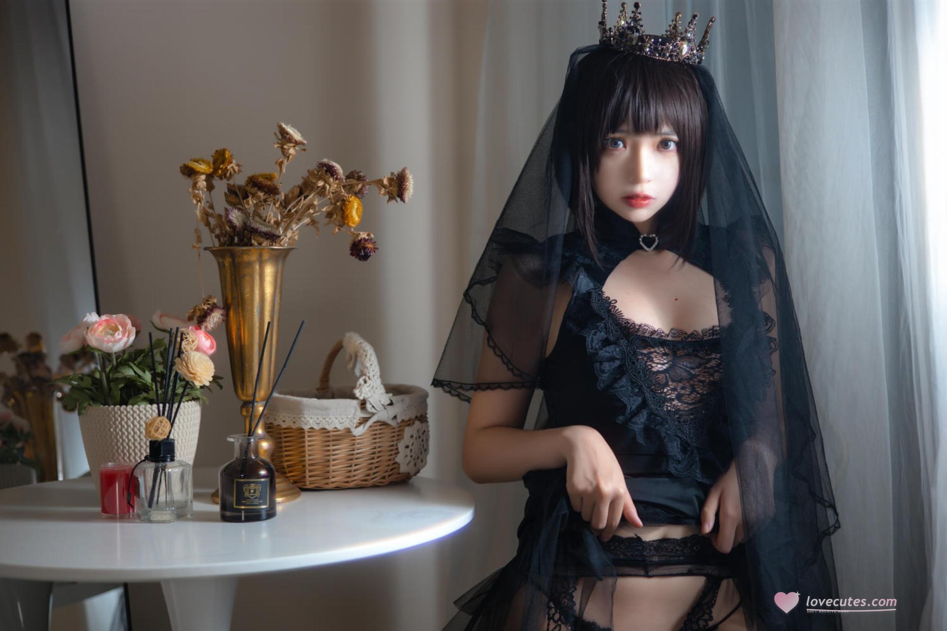 [私房] 疯猫ss - NO.239 黑色婚纱：黑丝蕾丝内衣美腿 40P