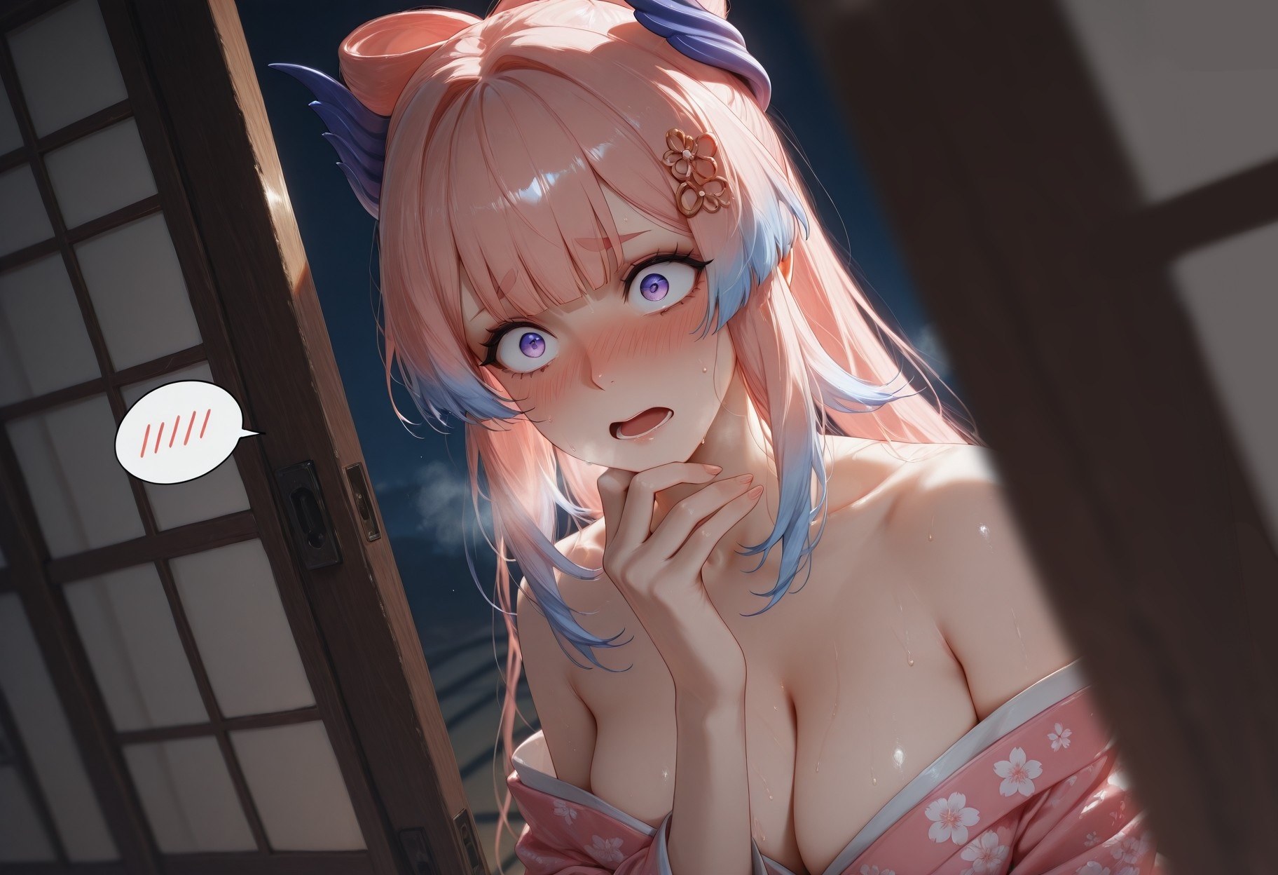 AI Generated Anime Girl - 原神 雷电将军、珊瑚宫心海 NTR Vol.3：床拍湿身 75P