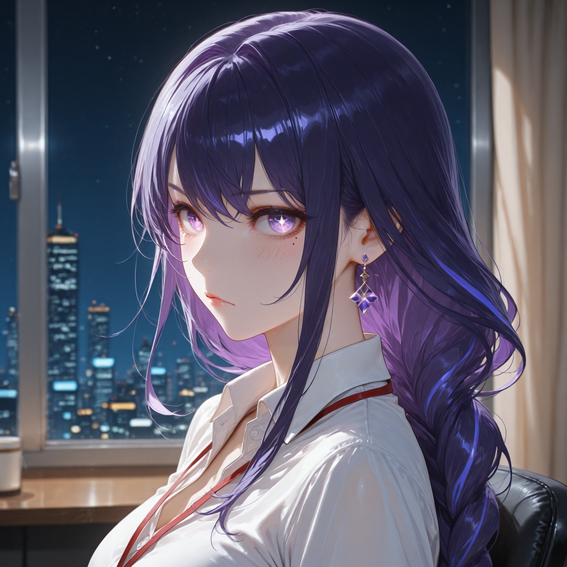 AI Generated Anime Girl - 原神 雷电将军：OL套裙黑丝 382P