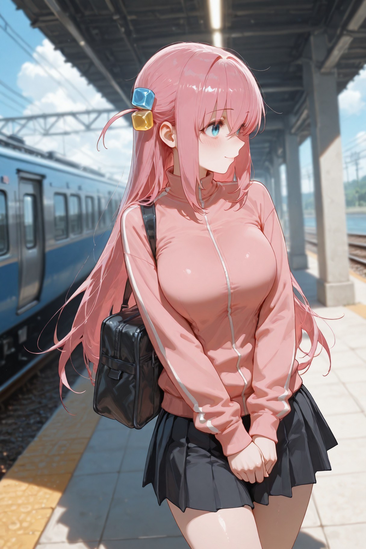 AI Generated Anime Girl - 孤独摇滚 后藤一里：蕾丝内衣床拍露点 574P