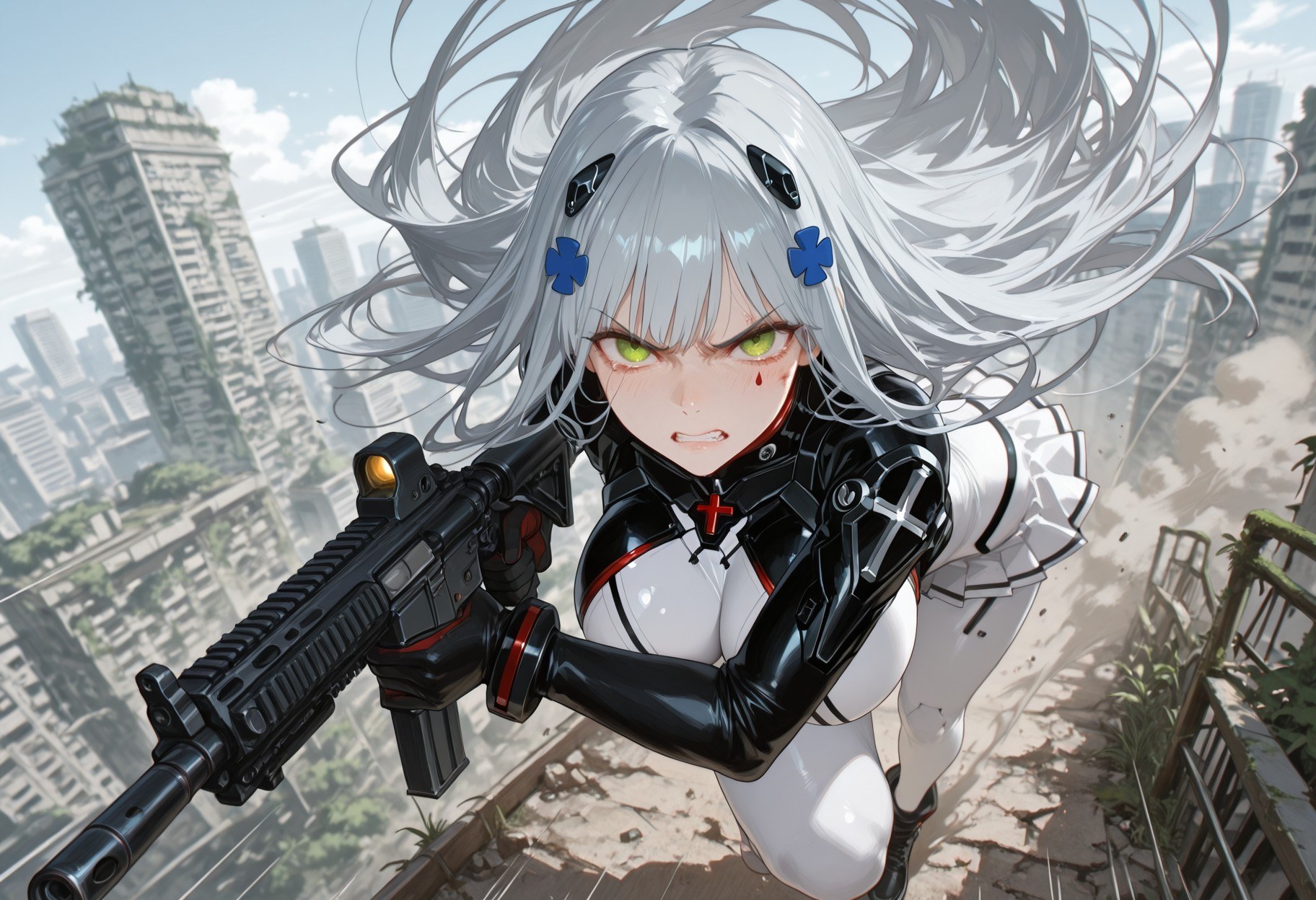 AI Generated Anime Girl - 少女前线 HK416：紧身衣湿身露穴 291P