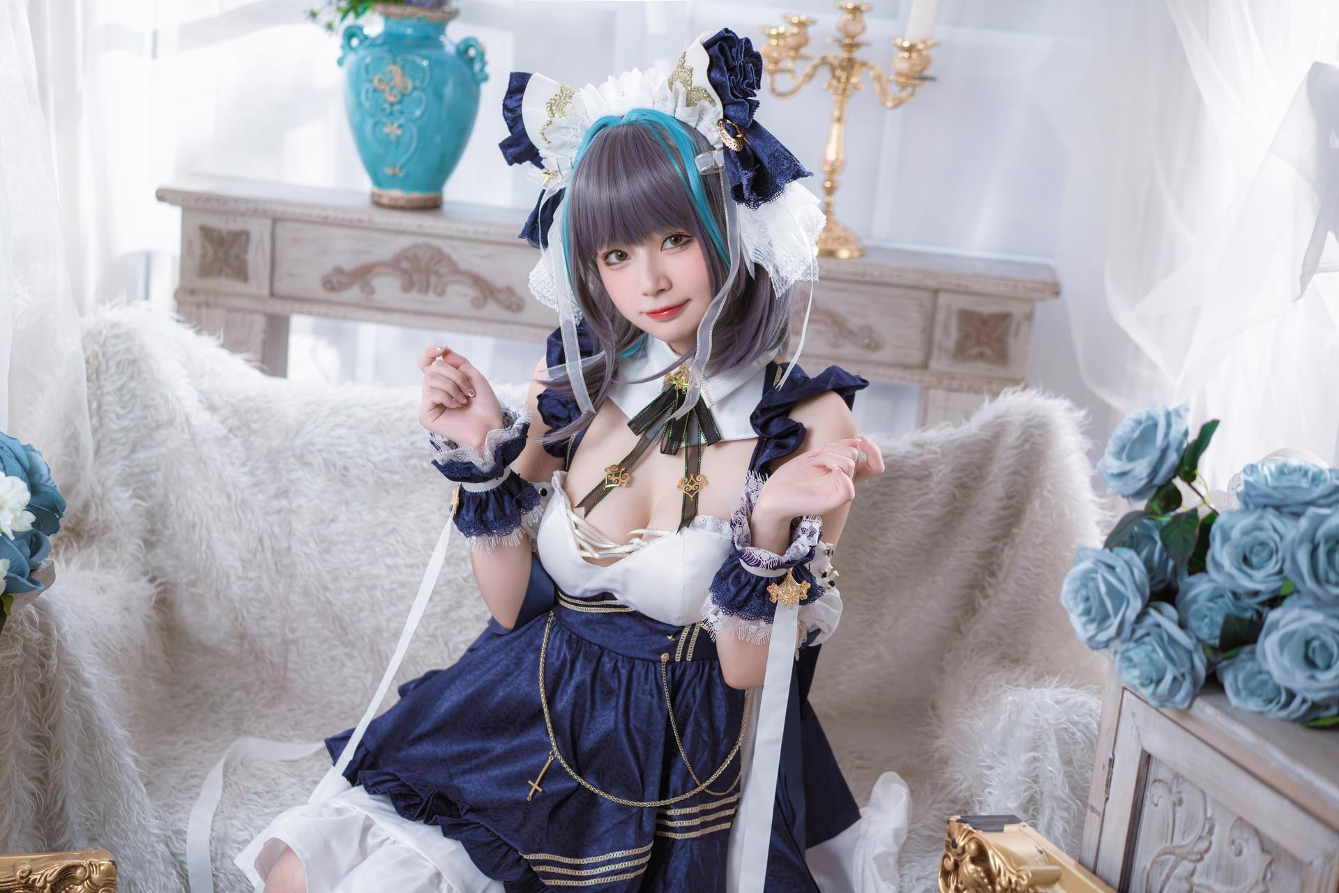 [cosplay] 猫大人 - 碧蓝航线 柴郡：女仆风角色写真 24P