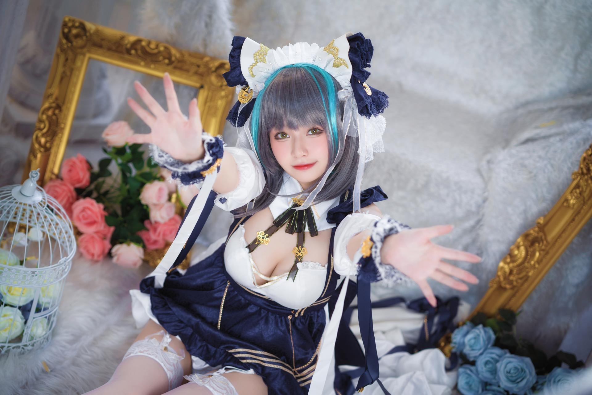 [cosplay] 猫大人 - 碧蓝航线 柴郡：女仆风角色写真 24P