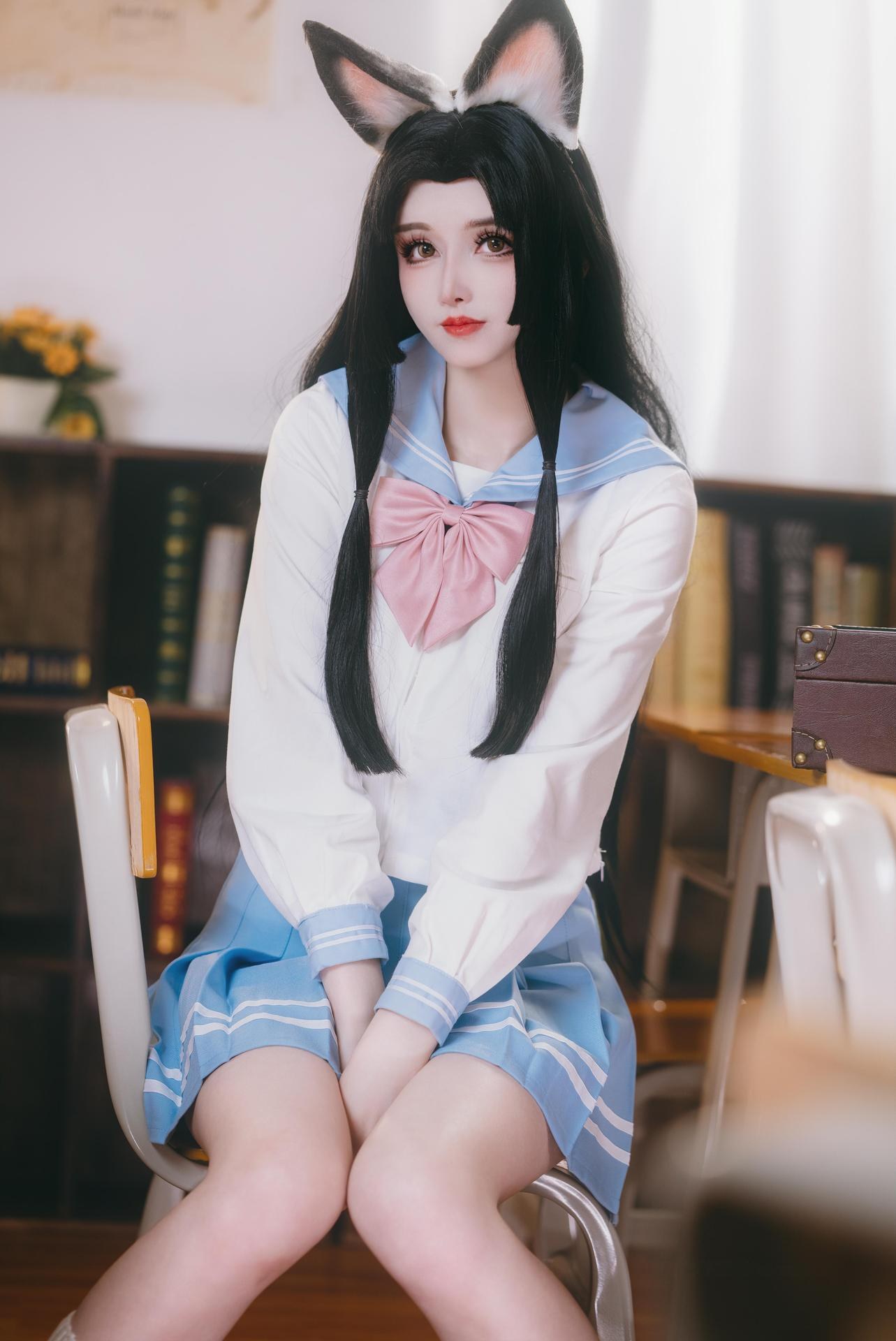 [cosplay] 鹿八岁 - 原神 胡桃：教室主题角色写真 66P1V