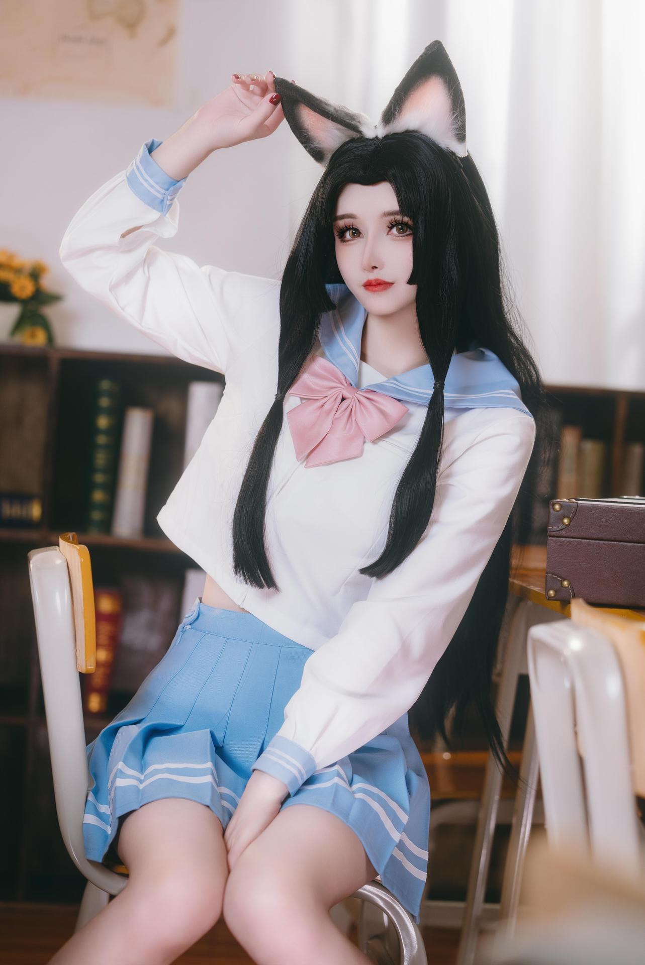 [cosplay] 鹿八岁 - 原神 胡桃：教室主题角色写真 66P1V
