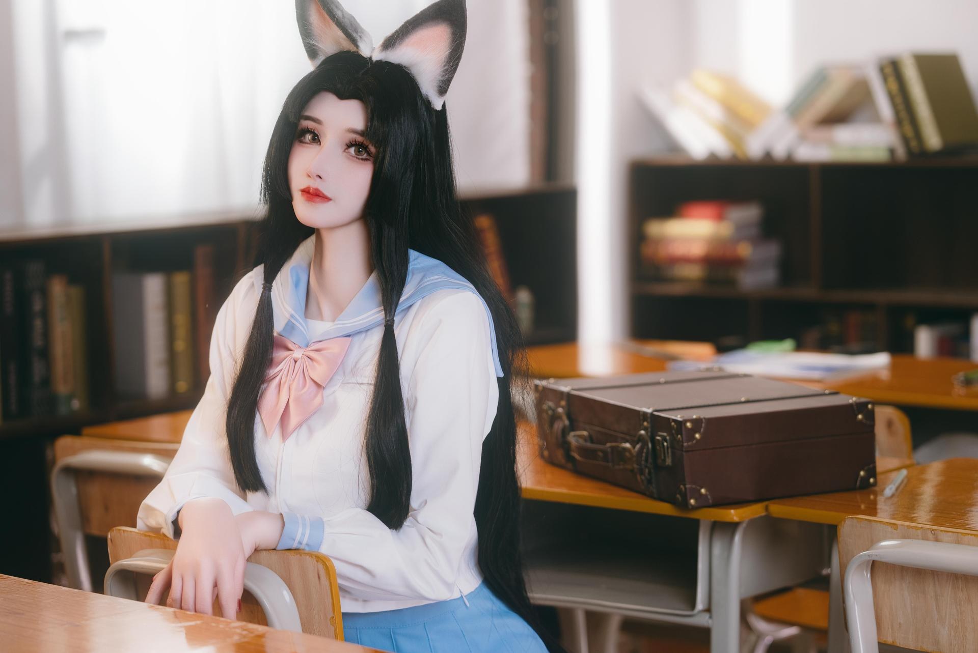 [cosplay] 鹿八岁 - 原神 胡桃：教室主题角色写真 66P1V