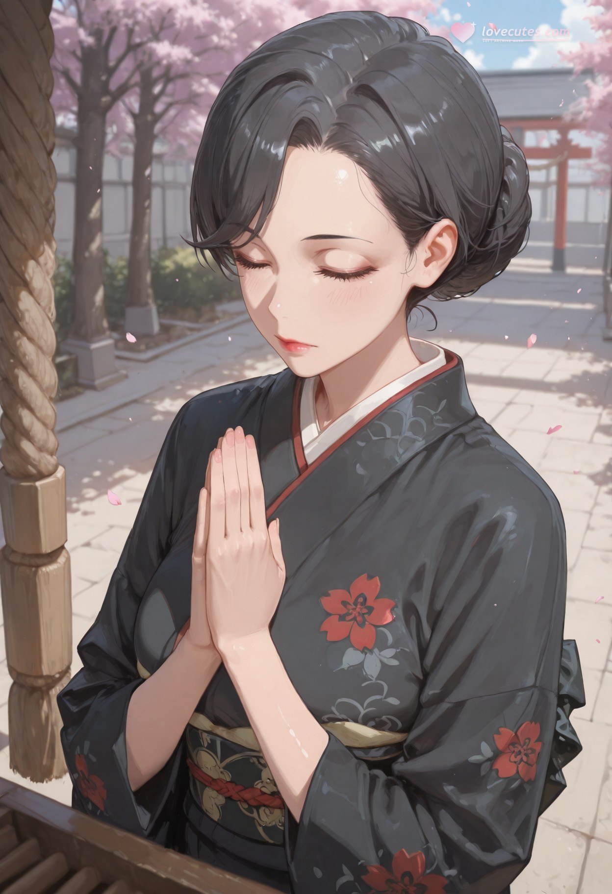 AI Generated Anime Girl - 我的青春恋爱物语果然有问题 雪之下母：黑丝蕾丝内衣紧身衣学生装湿身露穴 352P