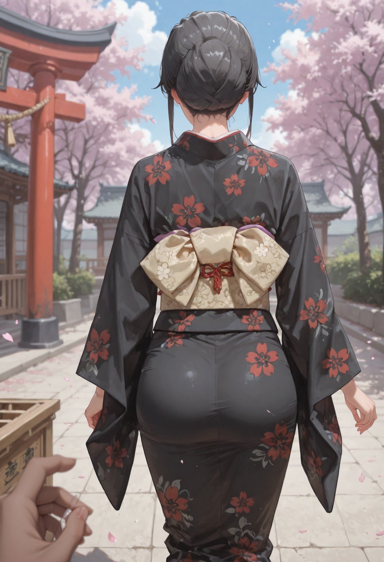 AI Generated Anime Girl - 我的青春恋爱物语果然有问题 雪之下母：黑丝蕾丝内衣紧身衣学生装湿身露穴 352P