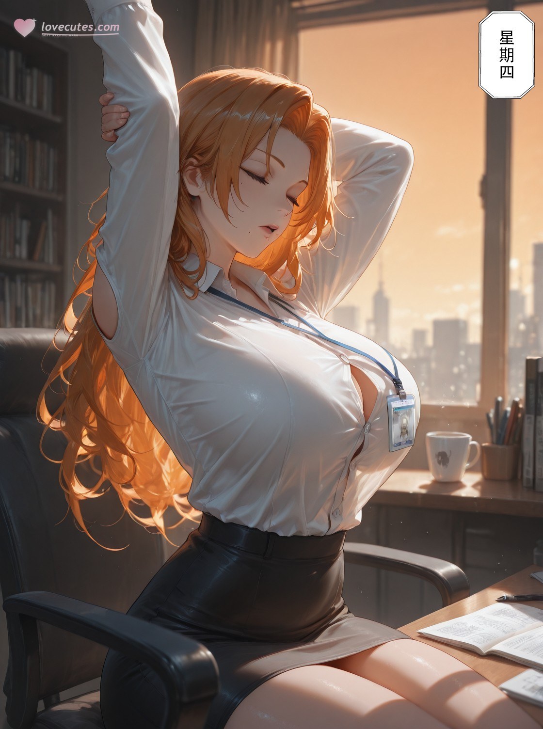 AI Generated Anime Girl - 死神 松本乱菊：蕾丝内衣紧身衣床拍湿身露穴 132P