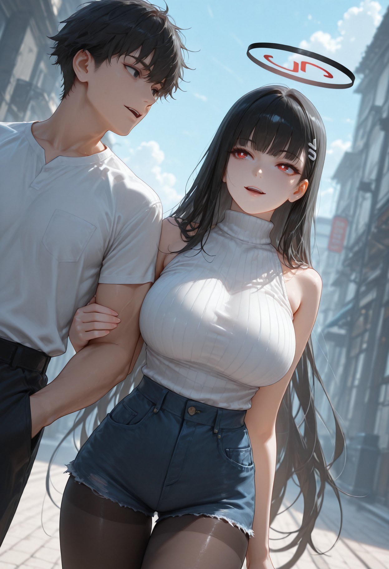 AI Generated Anime Girl - 碧蓝档案 调月莉音 NTR：黑丝紧身衣湿身露穴 293P