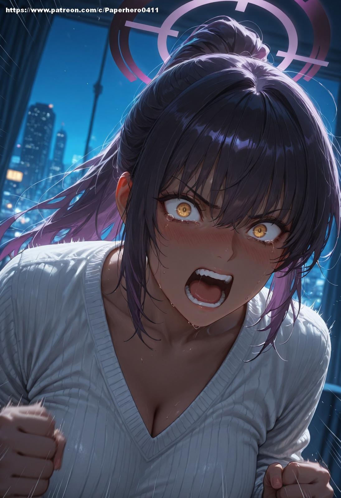 AI Generated Anime Girl - 碧蓝档案 一之濑明日奈、角楯花凛合集：黑丝紧身衣泳装湿身露穴 146P