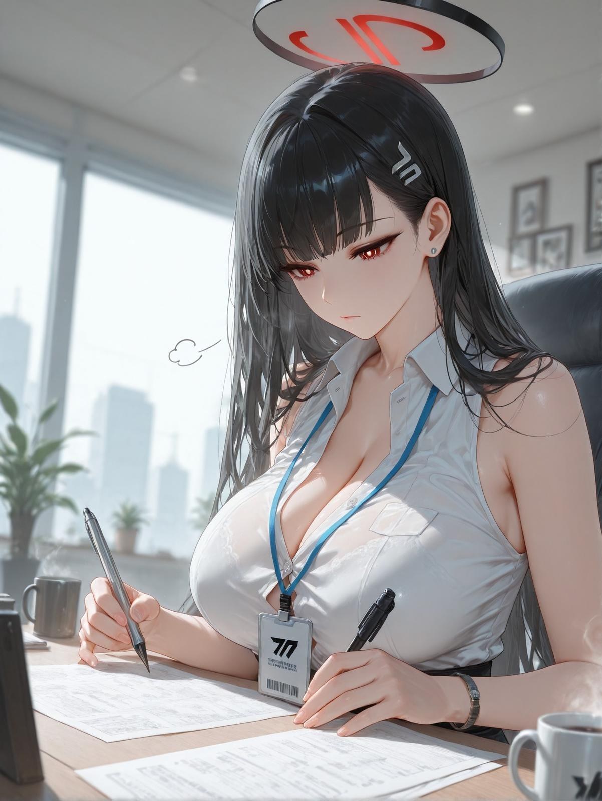 AI Generated Anime Girl - 碧蓝档案 一之濑明日奈 Vol.2：黑丝蕾丝内衣白丝紧身衣露穴 95P