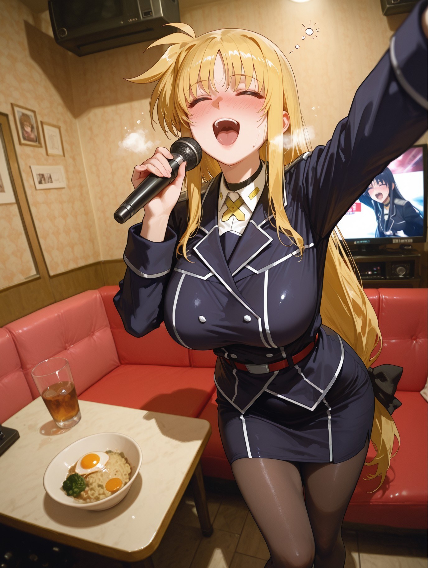 AI Generated Anime Girl - Nanoha Fate Testarossa ถุงน่องดำลิงเจอรี 357P