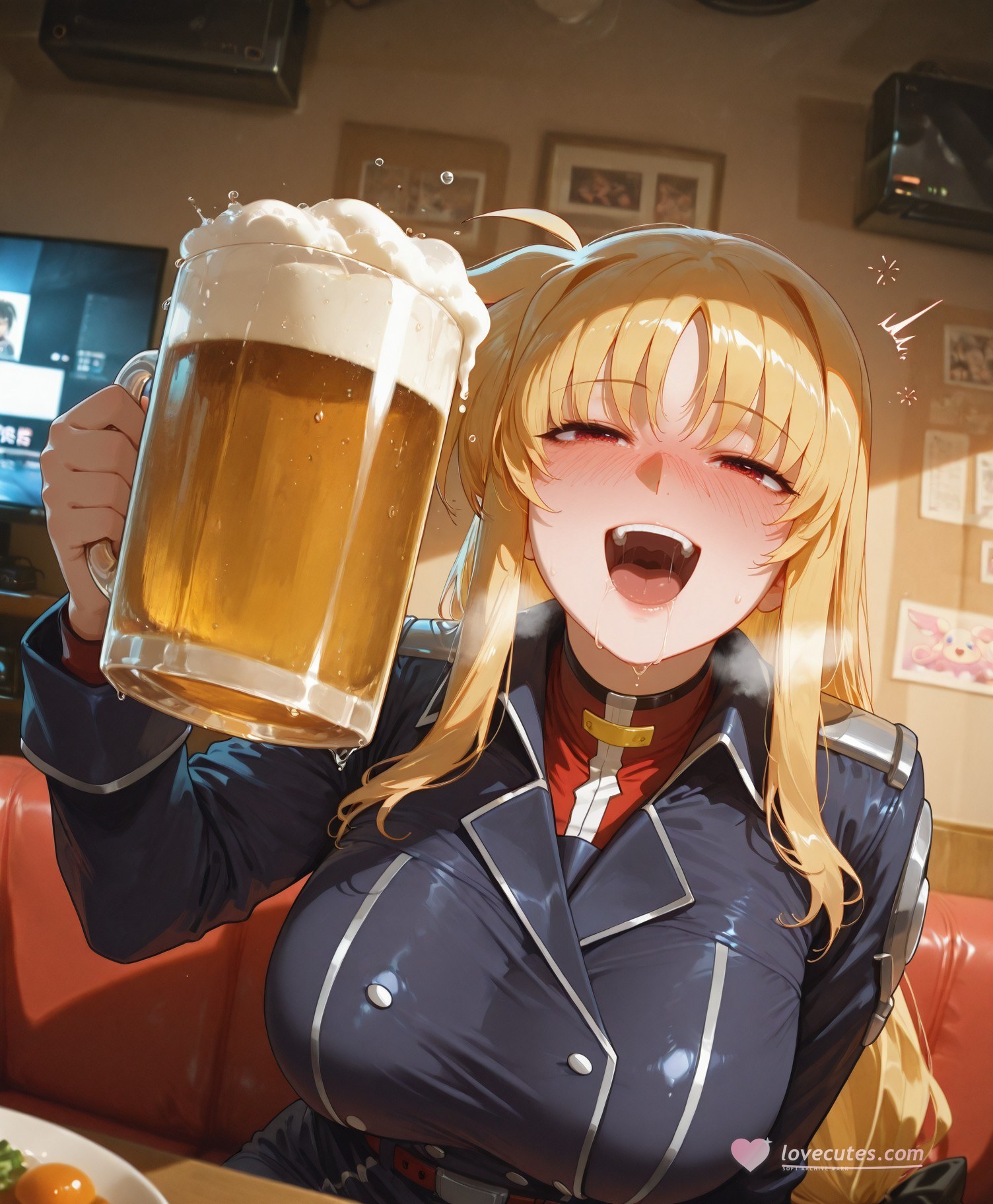 AI Generated Anime Girl - Nanoha Fate Testarossa ถุงน่องดำลิงเจอรี 357P