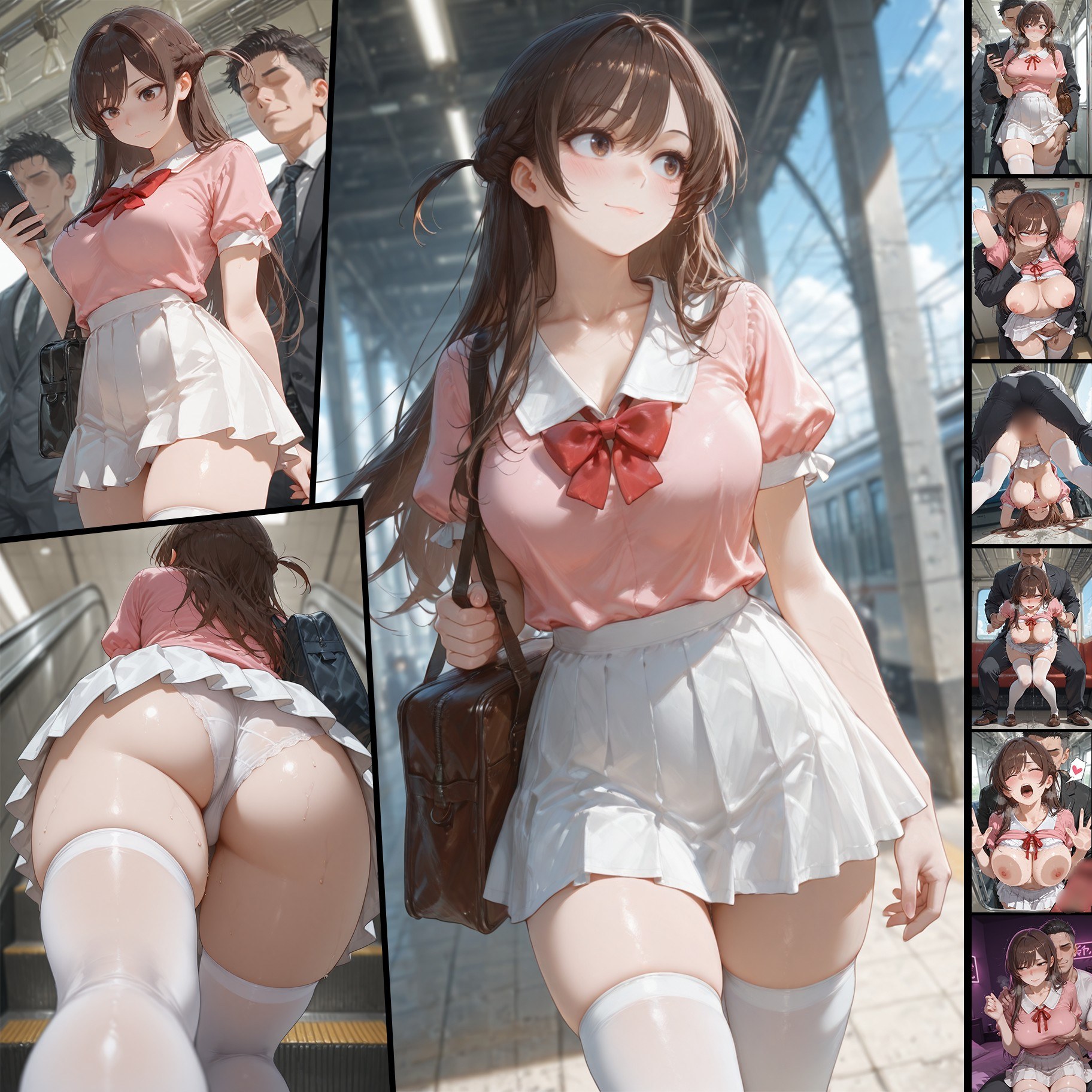 AI Generated Anime Girl - Chizuru Mizuhara ถุงน่องขาวลิงเจอรี 501P