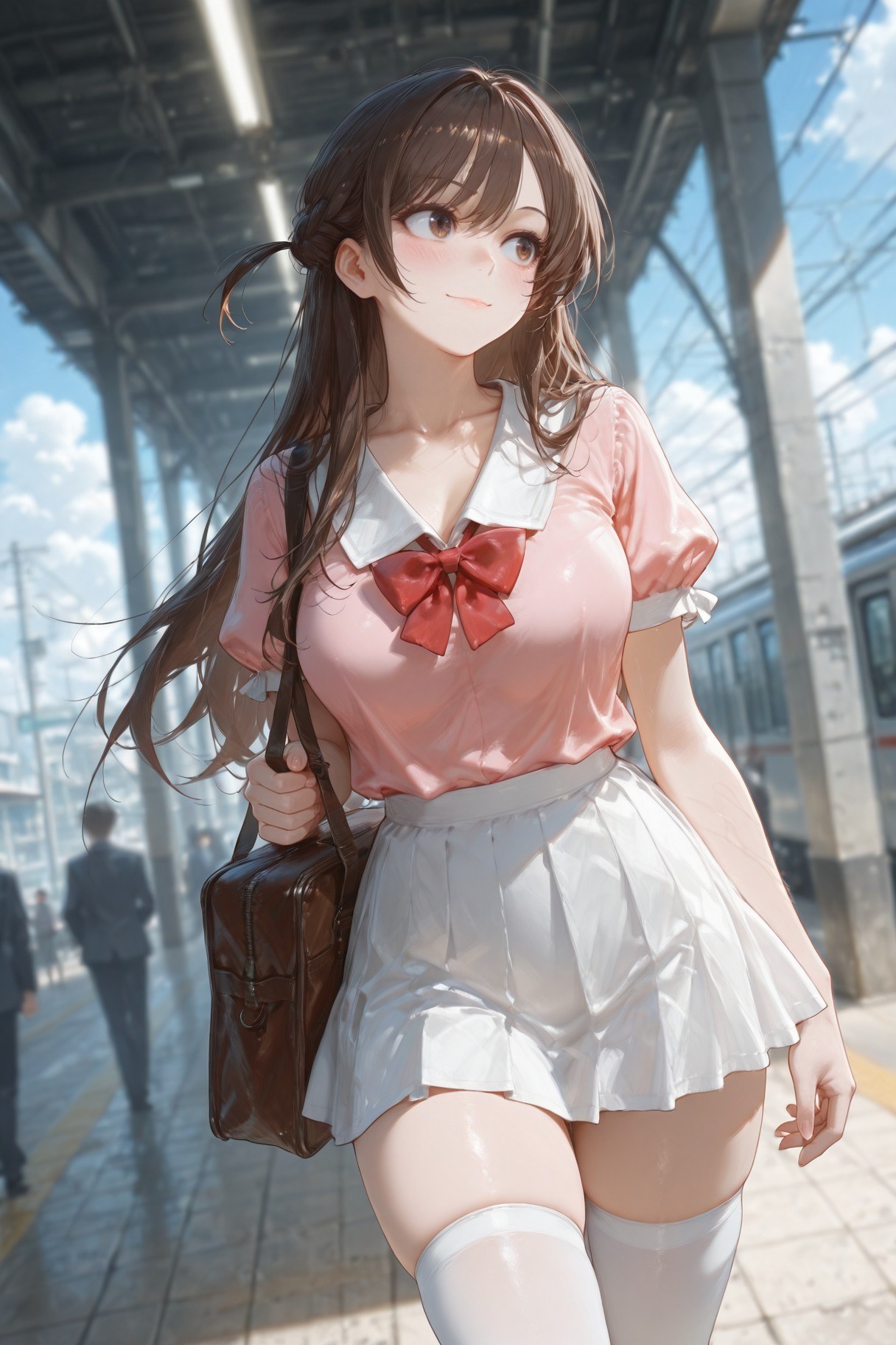 AI Generated Anime Girl - Chizuru Mizuhara ถุงน่องขาวลิงเจอรี 501P