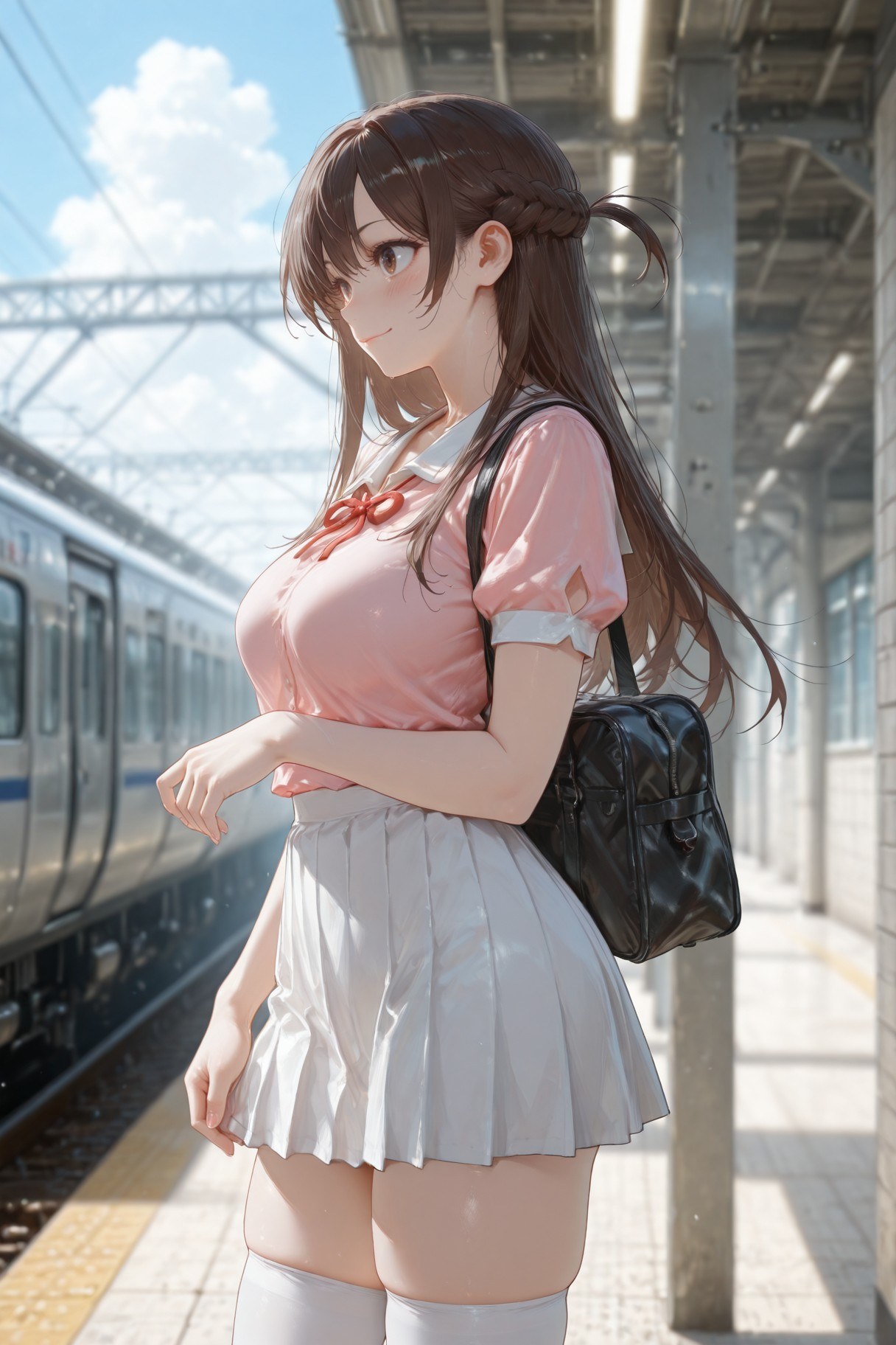 AI Generated Anime Girl - Chizuru Mizuhara ถุงน่องขาวลิงเจอรี 501P