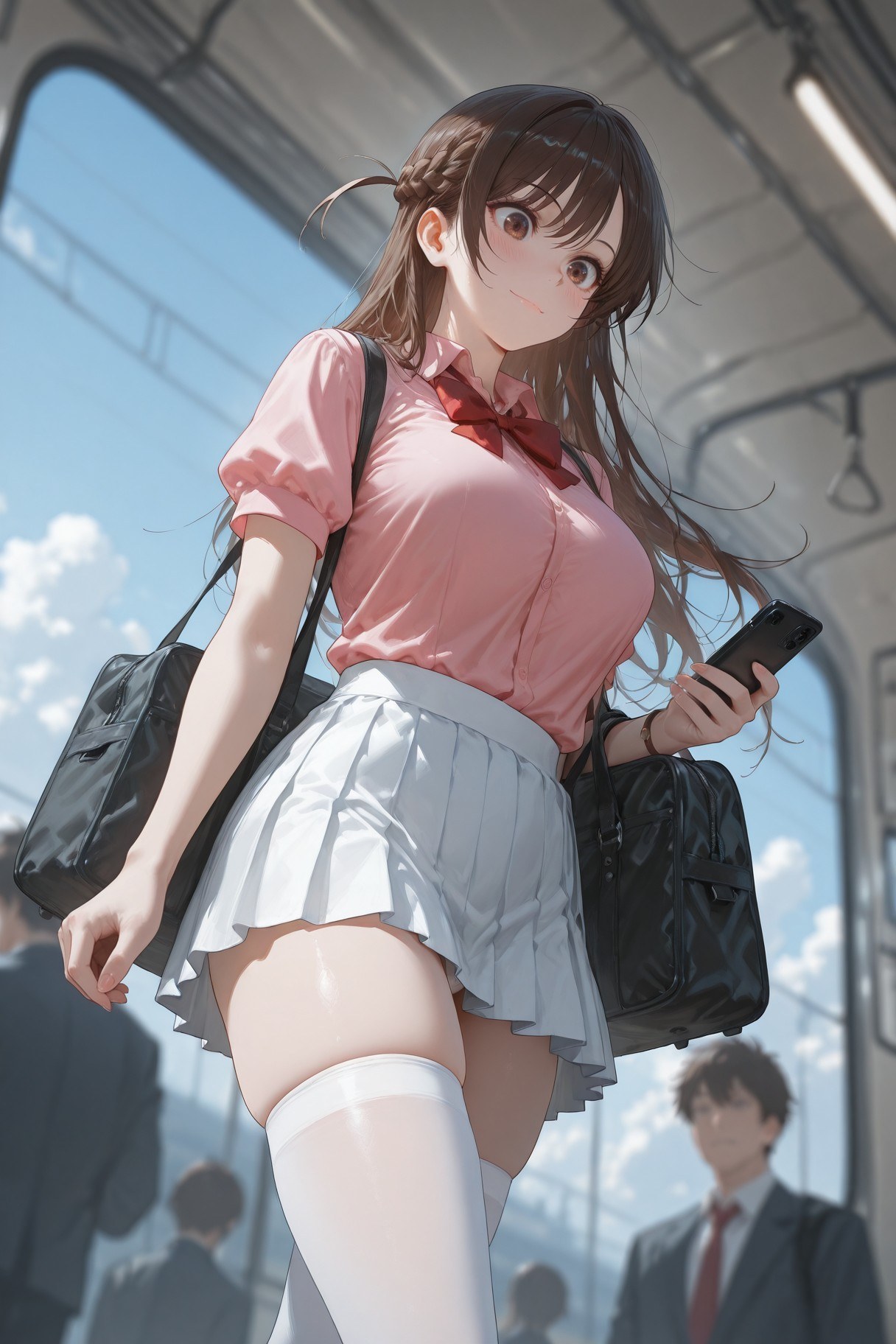 AI Generated Anime Girl - Chizuru Mizuhara ถุงน่องขาวลิงเจอรี 501P