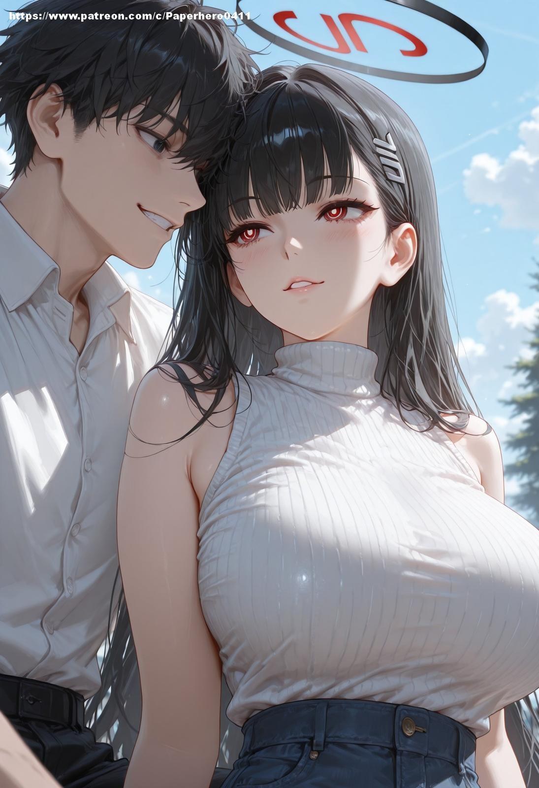 AI Porn - 碧蓝档案 调月莉音：黑丝蕾丝内衣浴室湿身 AI 裸图图库 237P
