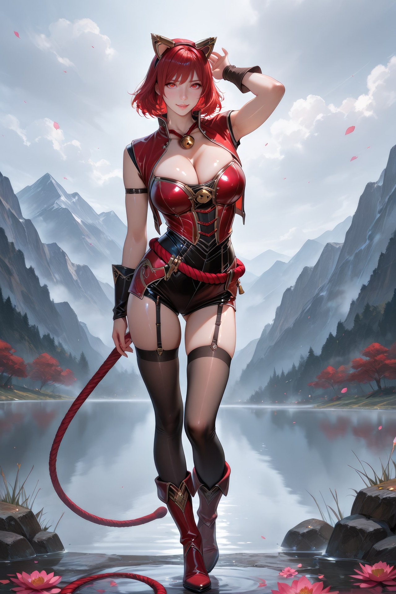 AI Generated Anime Girl - Douluo Dalu Catgirl ถุงน่องดำ, ชุดรัดรูป, ชุดว่ายน้ำ, บิกินี, ลุคเปียกน้ำ แกลเลอรี AI 752P
