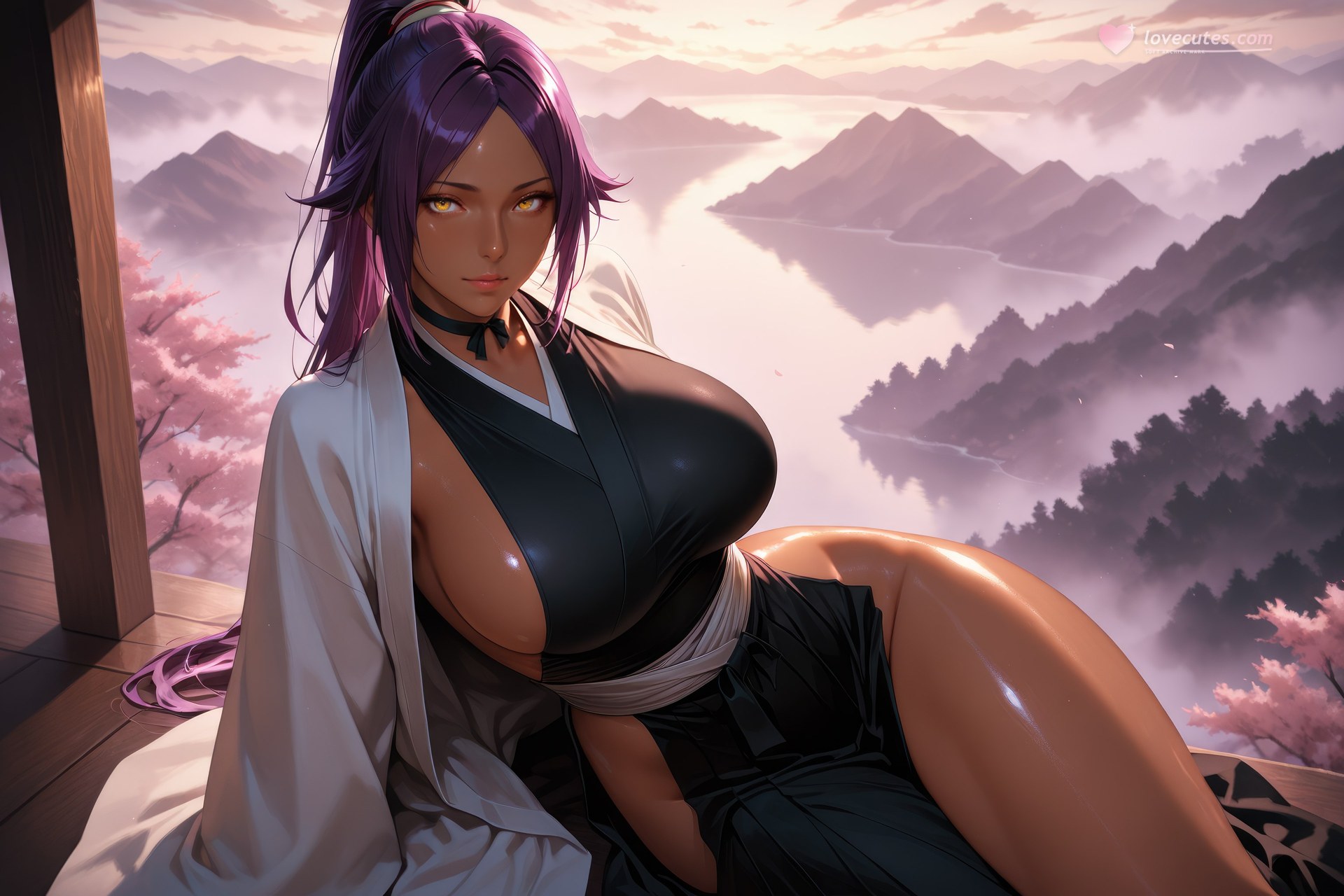 AI Generated Anime Girl - BLEACH 四楓院夜一 ボディスーツ AI画像ギャラリー 955P