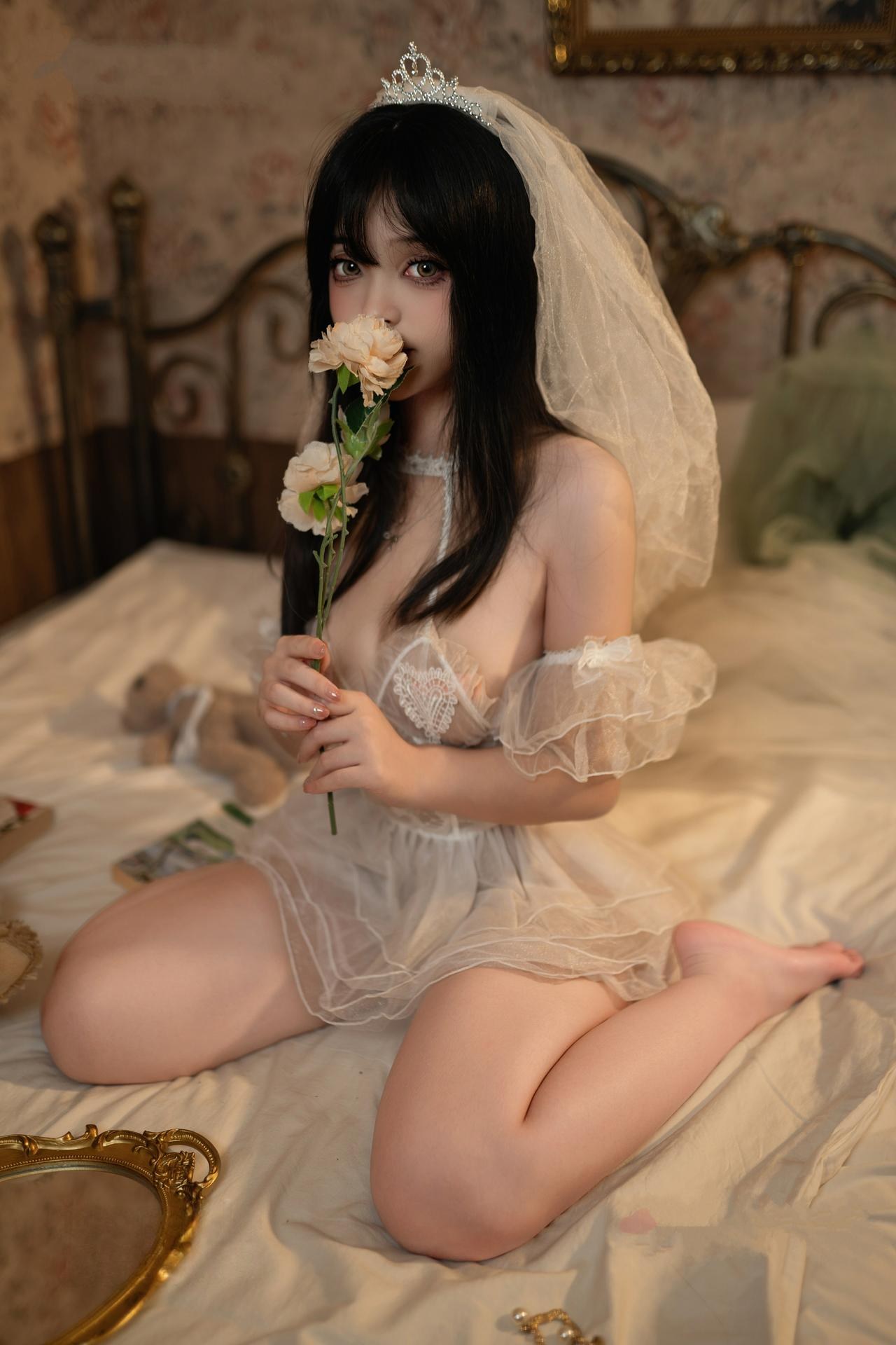 [cosplay] Bangni Bonnie - white bridal gown cosplay 사진 세트 62P