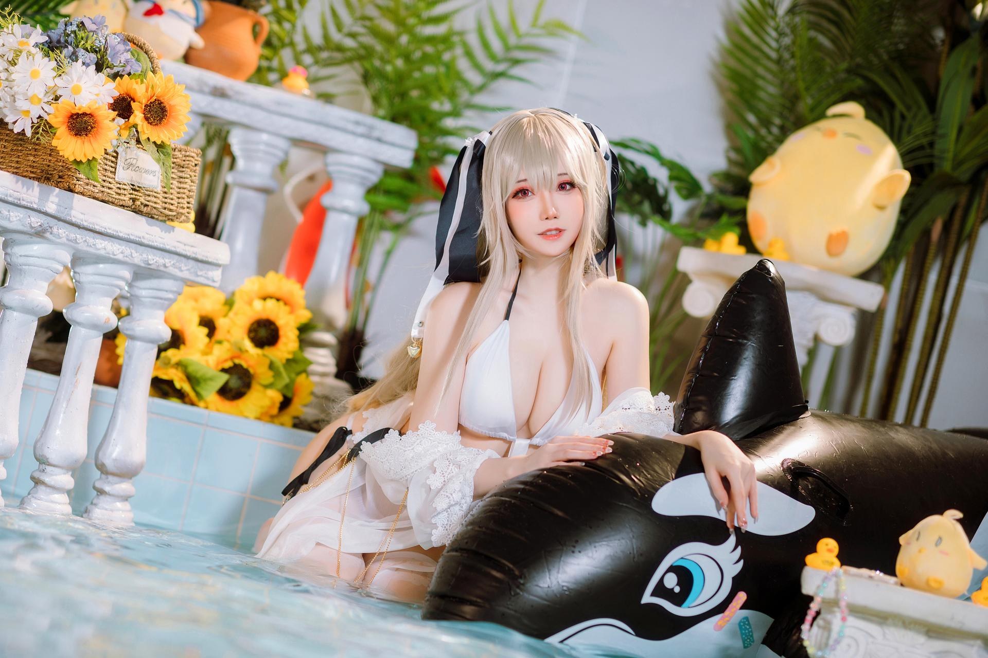 [cosplay] 焖焖碳 - 碧蓝航线 安克雷奇 泳装：舰娘泳装还原 20P