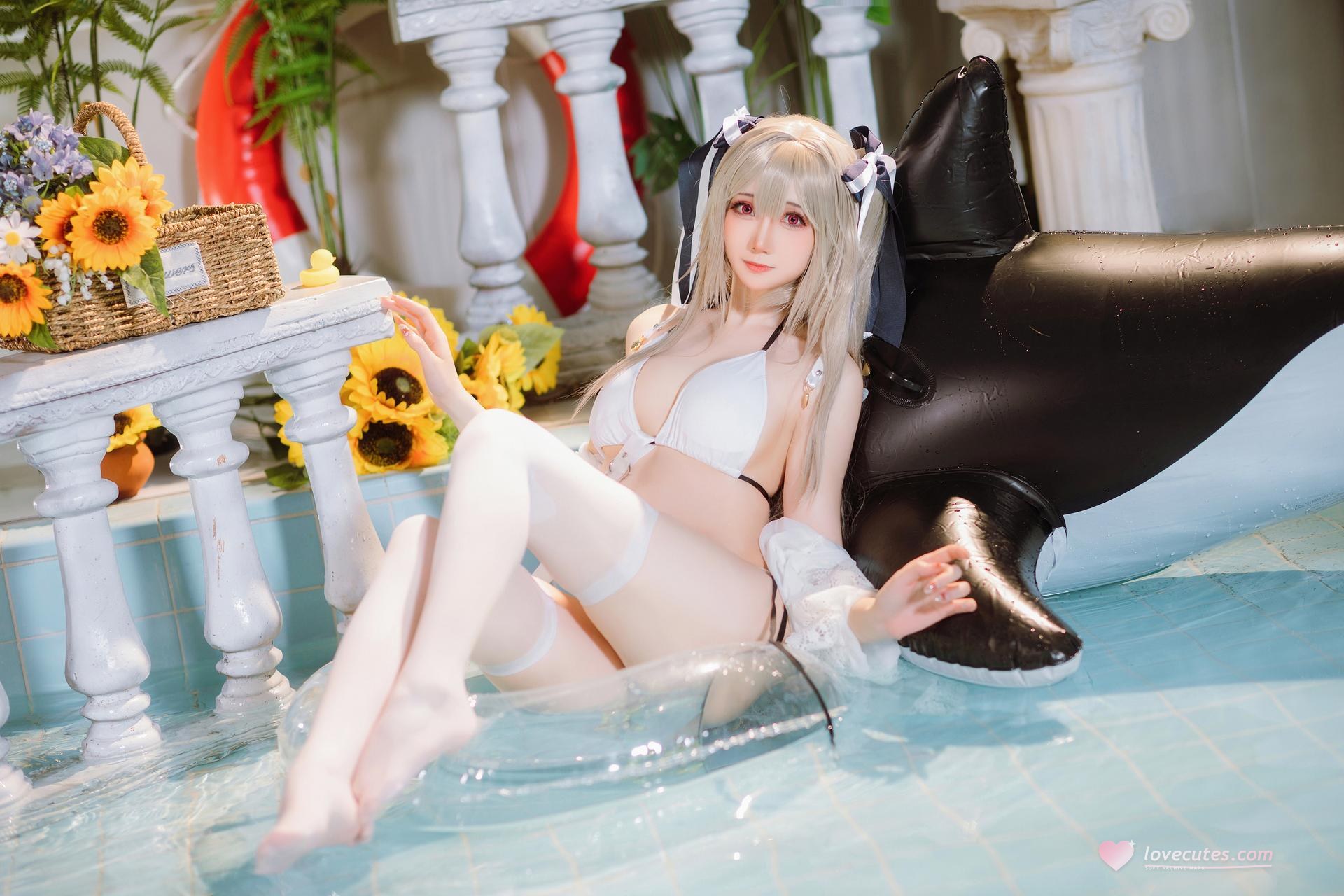 [cosplay] 焖焖碳 - 碧蓝航线 安克雷奇 泳装：舰娘泳装还原 20P