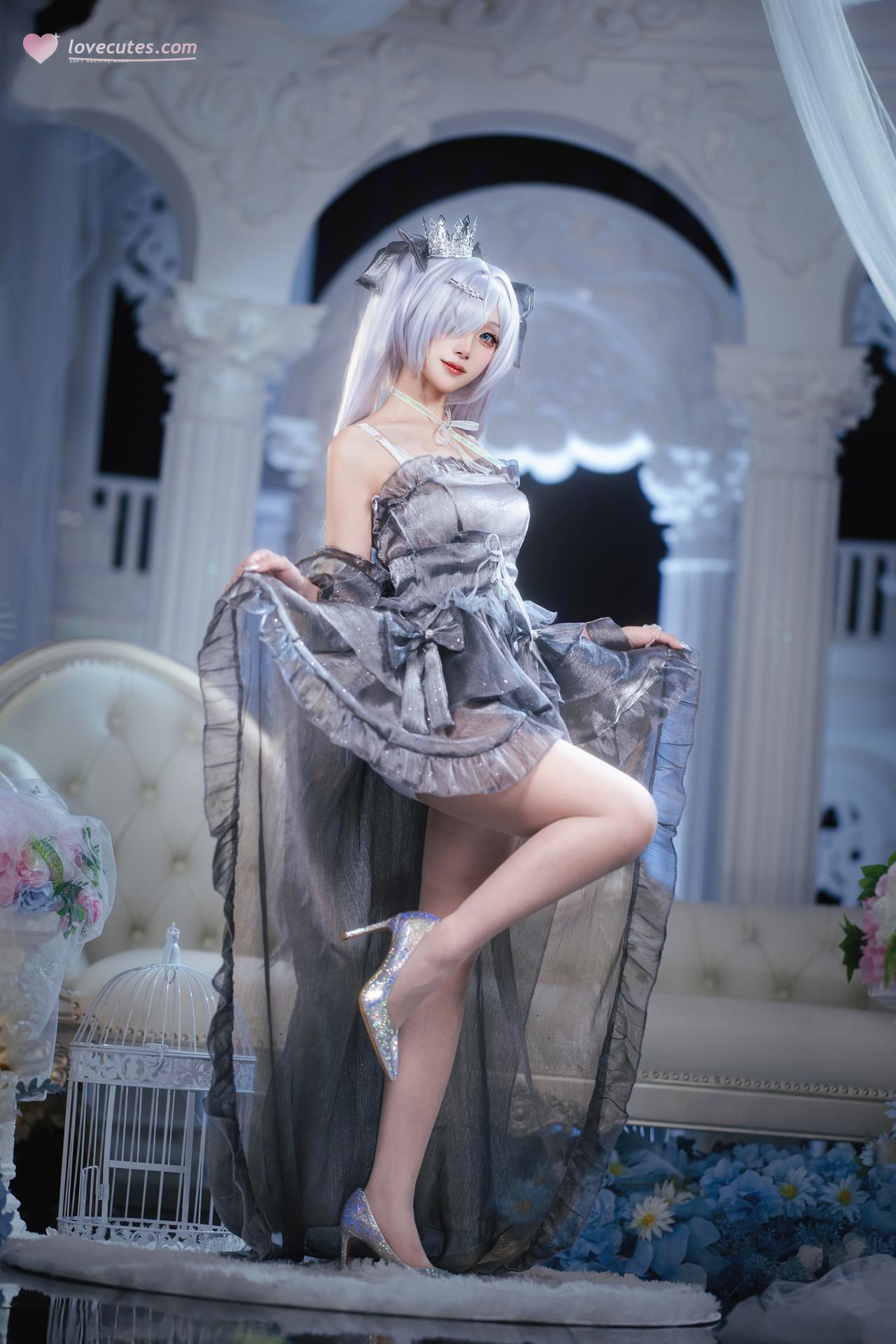 [cosplay] Shi Suqingya - Nikke Cinderella silver battle suit cosplay 写真セット 16P